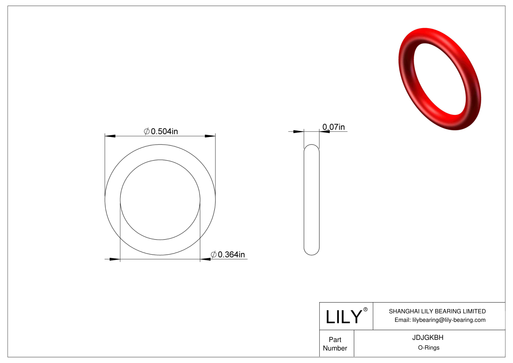 JDJGKBH High Temperature O-Rings Round cad drawing