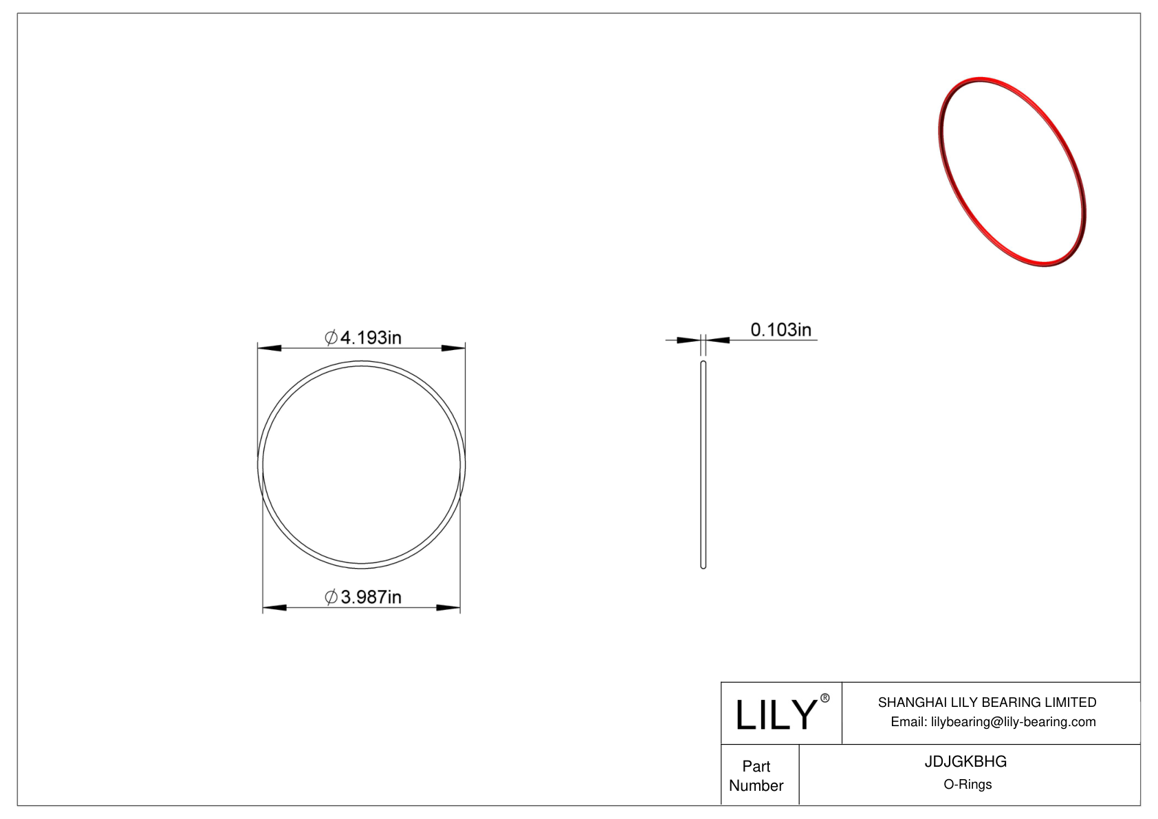 JDJGKBHG High Temperature O-Rings Round cad drawing