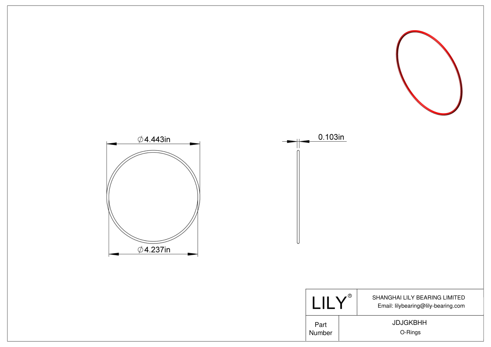 JDJGKBHH Juntas tóricas de alta temperatura redondas cad drawing