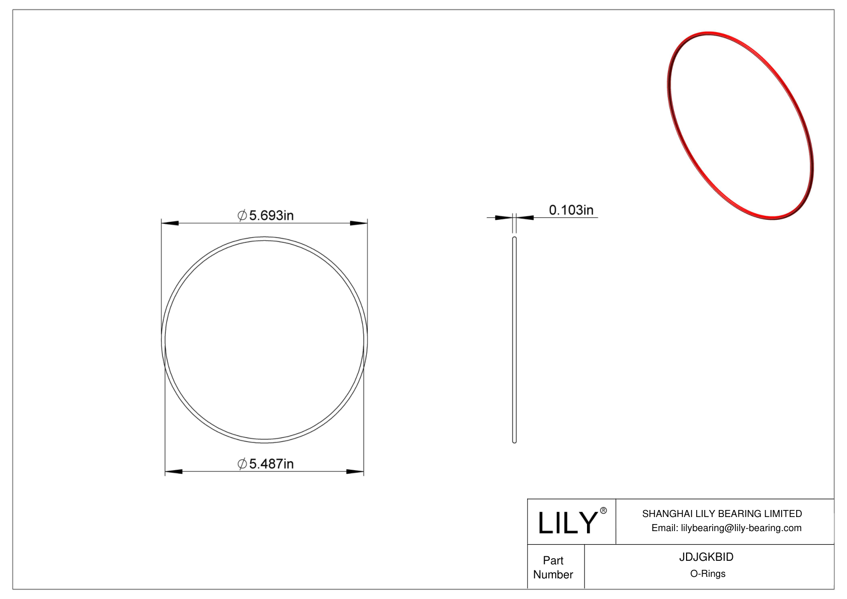 JDJGKBID High Temperature O-Rings Round cad drawing