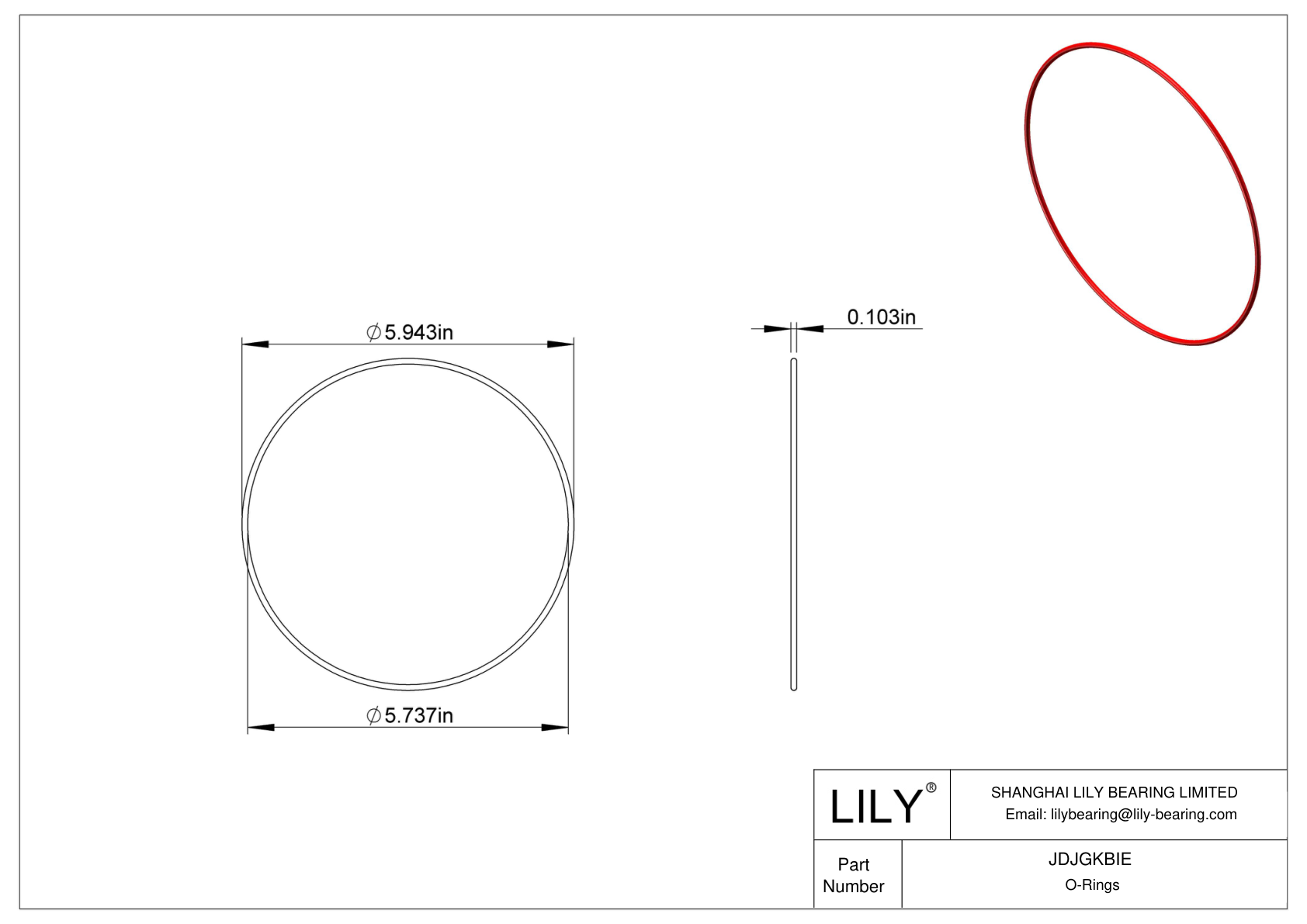 JDJGKBIE High Temperature O-Rings Round cad drawing