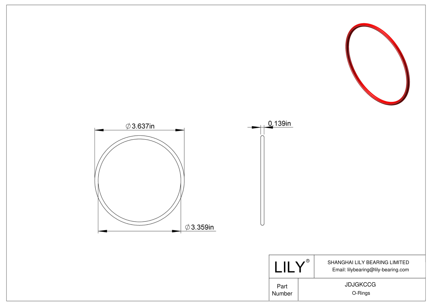 JDJGKCCG High Temperature O-Rings Round cad drawing