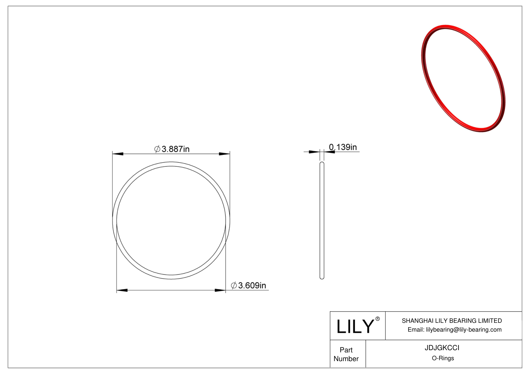 JDJGKCCI High Temperature O-Rings Round cad drawing