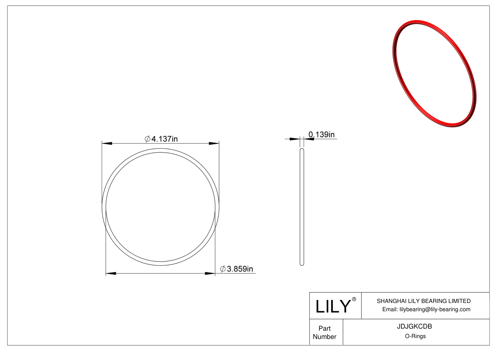 JDJGKCDB High Temperature O-Rings Round cad drawing