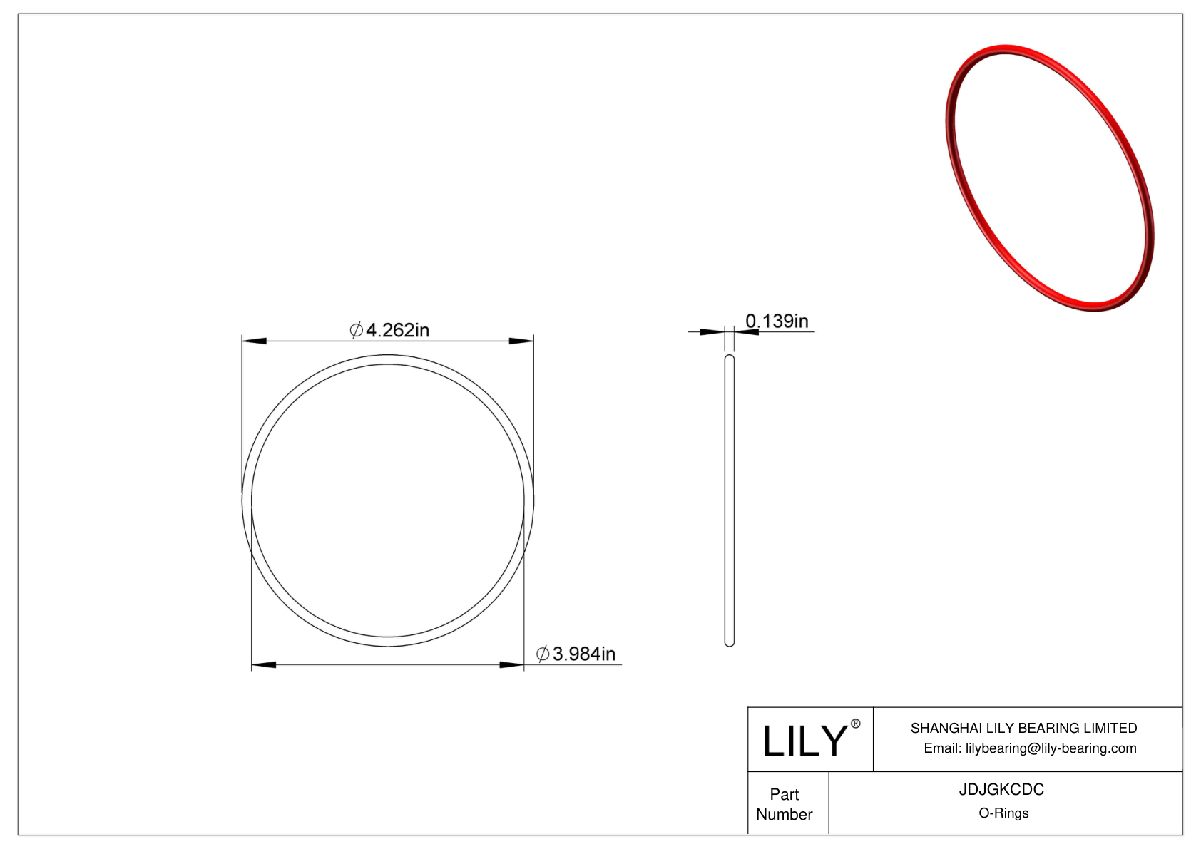 JDJGKCDC High Temperature O-Rings Round cad drawing