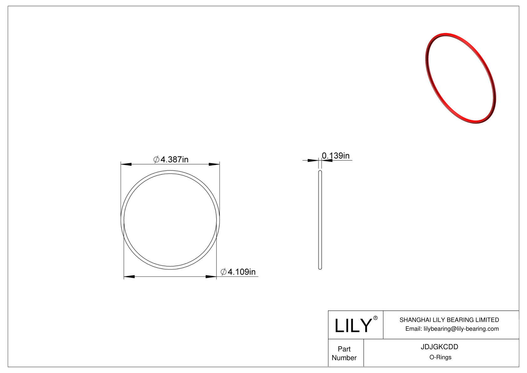 JDJGKCDD High Temperature O-Rings Round cad drawing