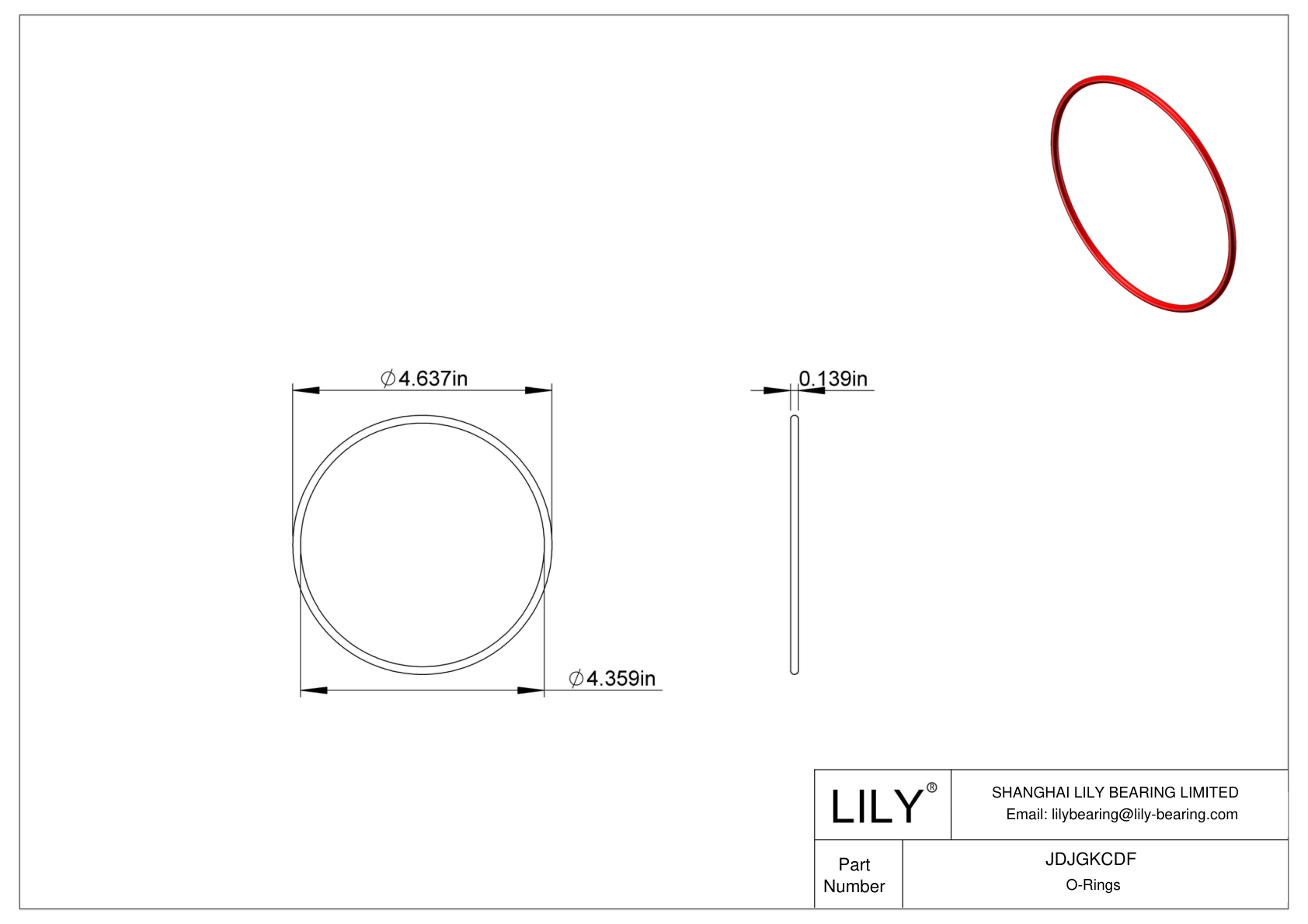 JDJGKCDF High Temperature O-Rings Round cad drawing