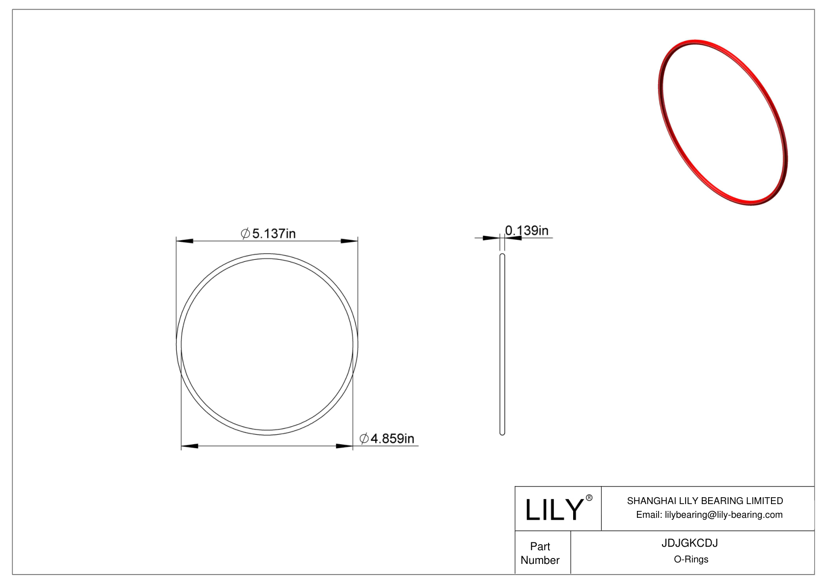 JDJGKCDJ High Temperature O-Rings Round cad drawing