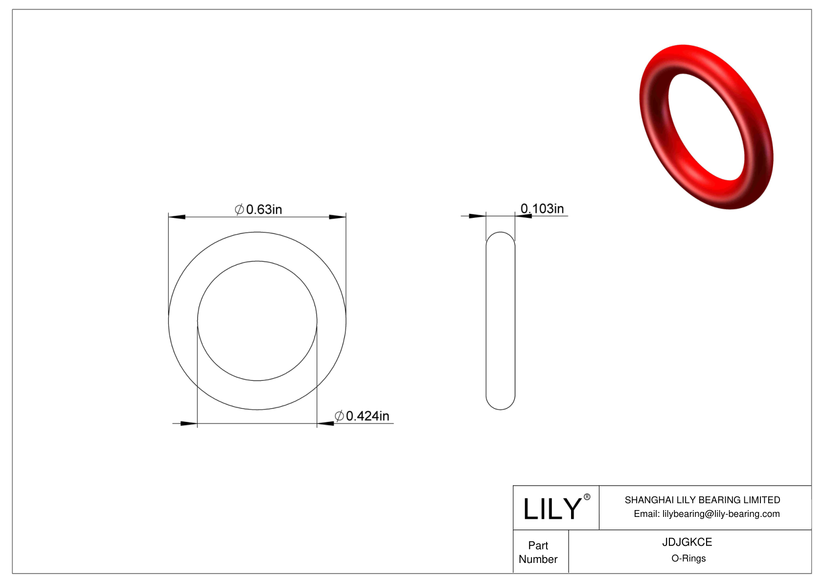 JDJGKCE High Temperature O-Rings Round cad drawing