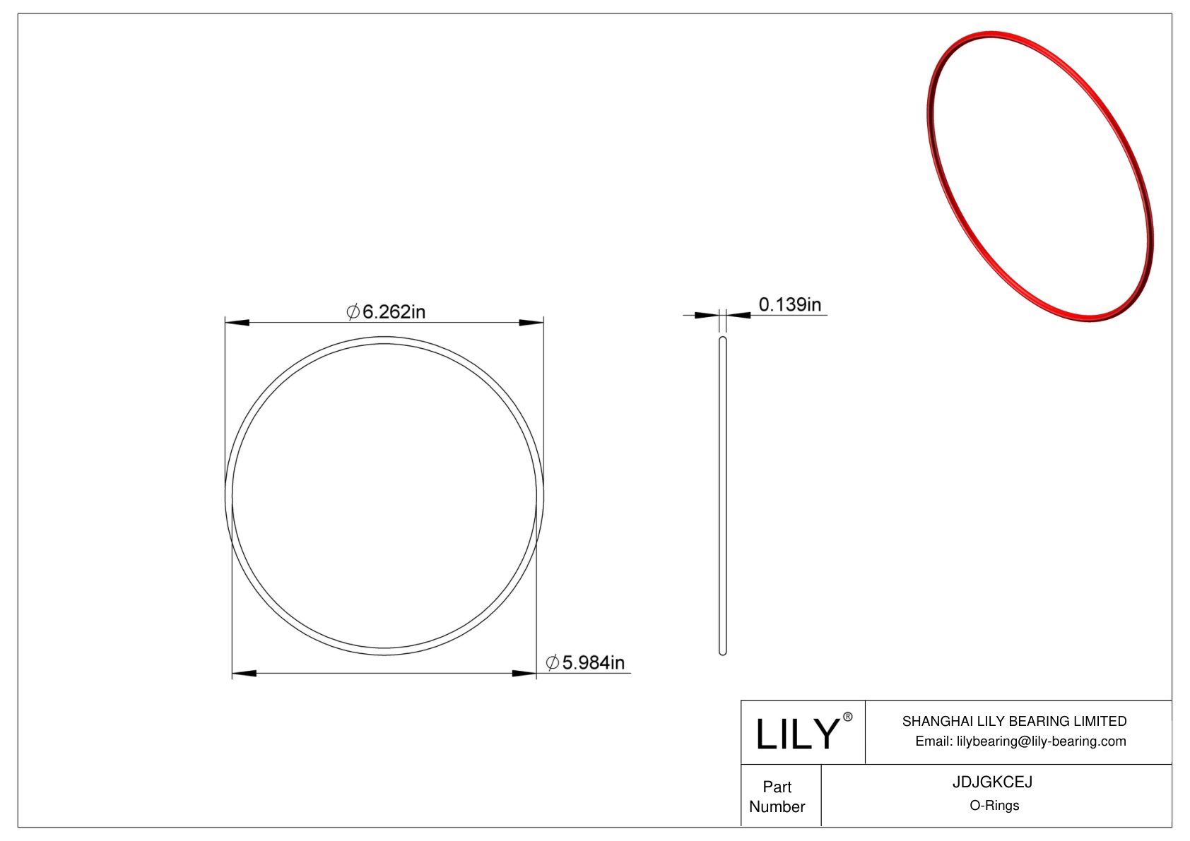 JDJGKCEJ High Temperature O-Rings Round cad drawing