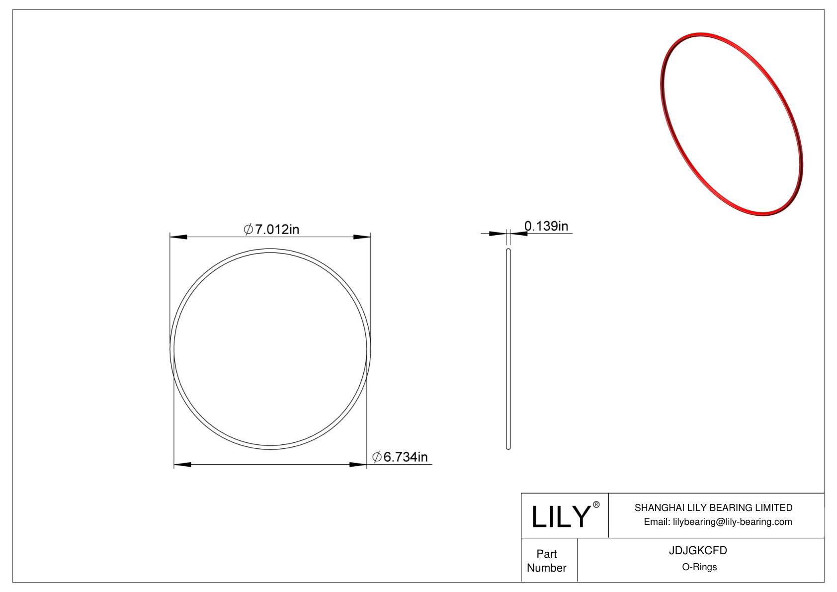 JDJGKCFD High Temperature O-Rings Round cad drawing