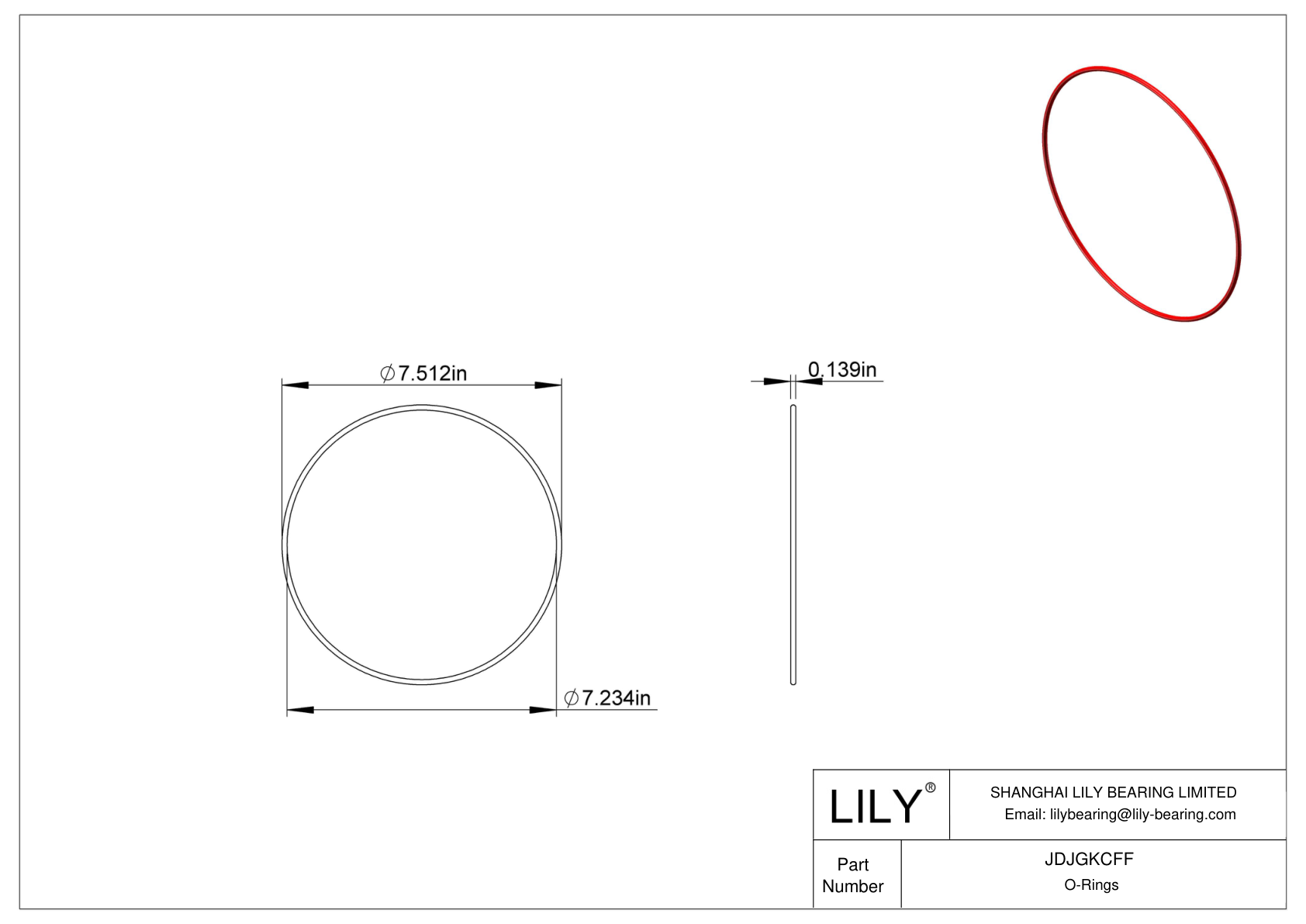 JDJGKCFF Juntas tóricas de alta temperatura redondas cad drawing