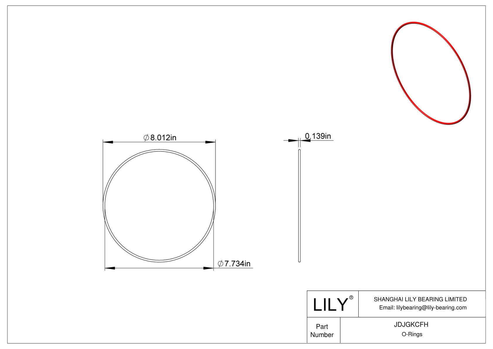 JDJGKCFH Juntas tóricas de alta temperatura redondas cad drawing