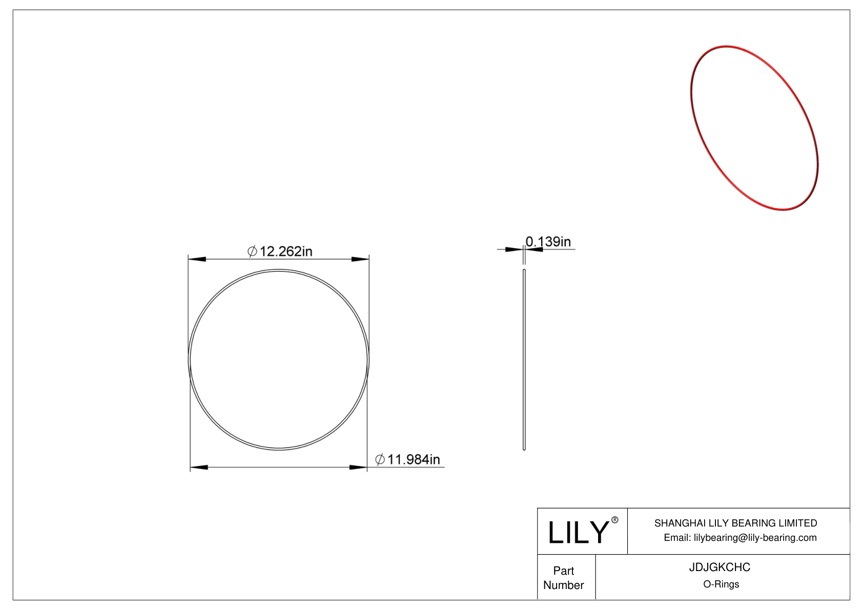 JDJGKCHC High Temperature O-Rings Round cad drawing