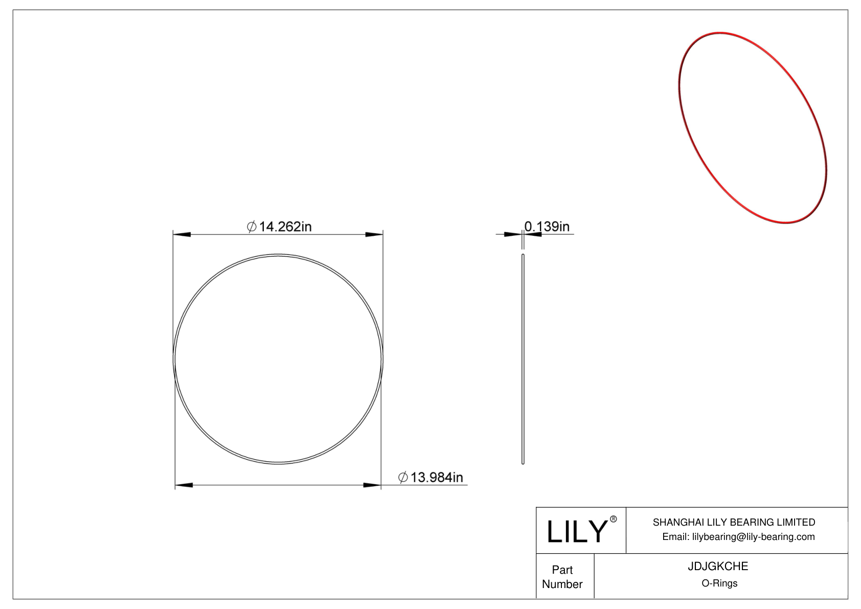 JDJGKCHE High Temperature O-Rings Round cad drawing