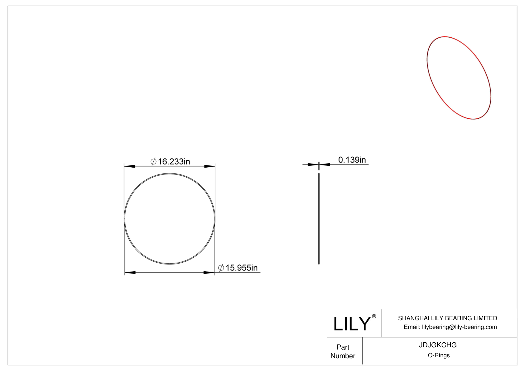 JDJGKCHG High Temperature O-Rings Round cad drawing