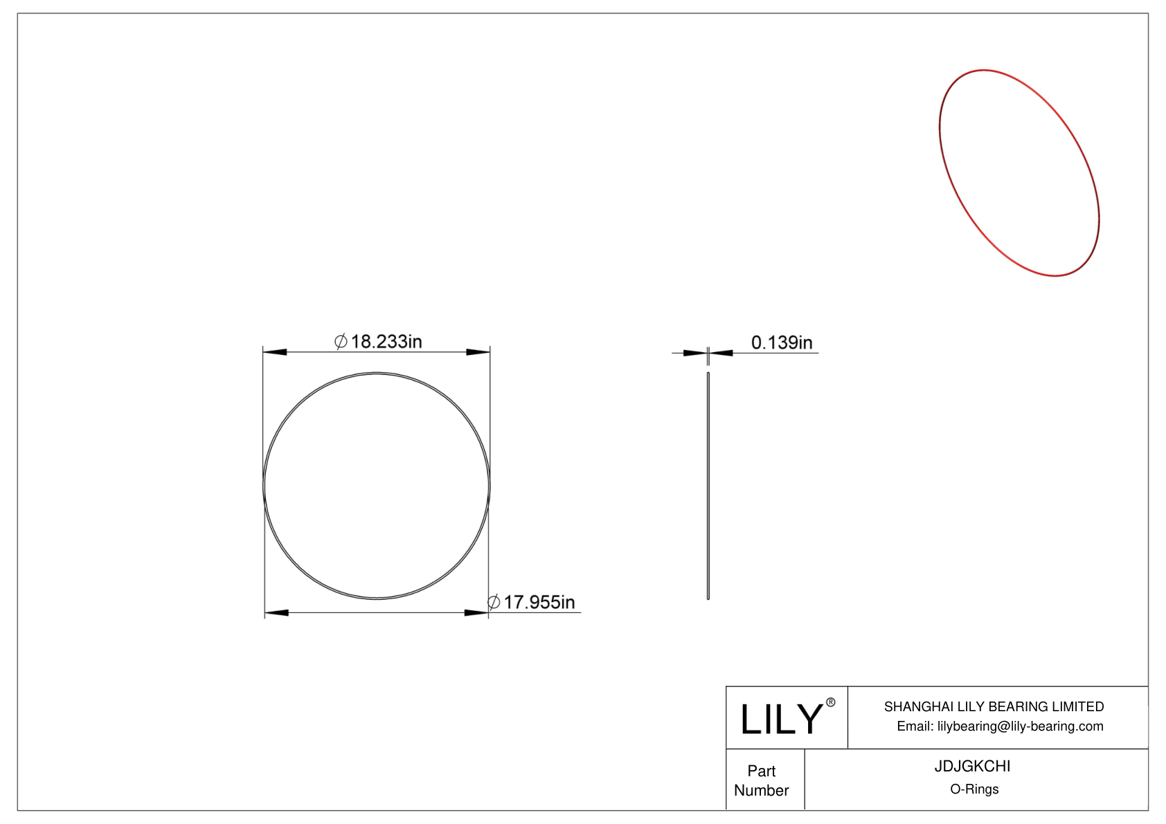 JDJGKCHI Juntas tóricas de alta temperatura redondas cad drawing