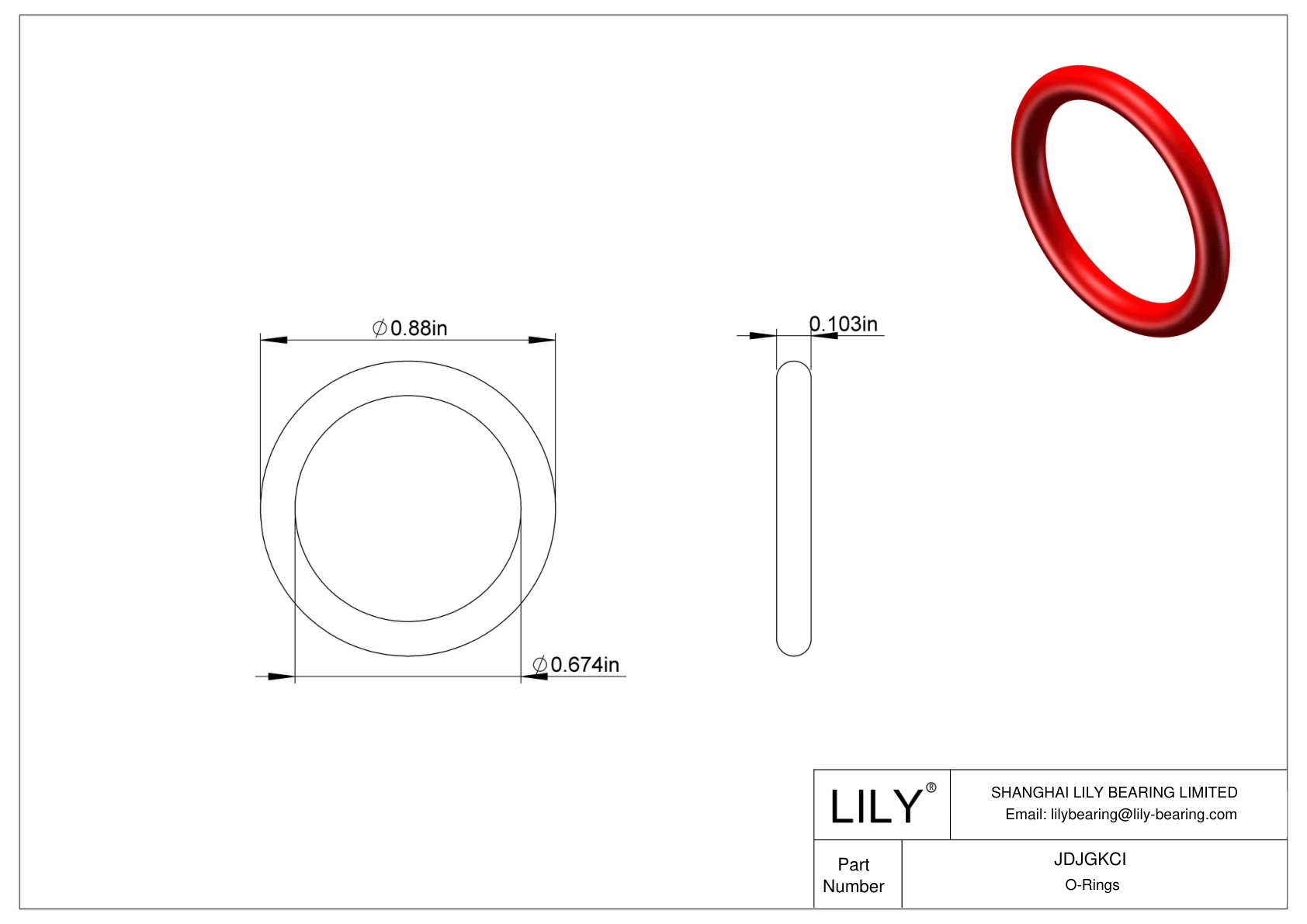 JDJGKCI High Temperature O-Rings Round cad drawing