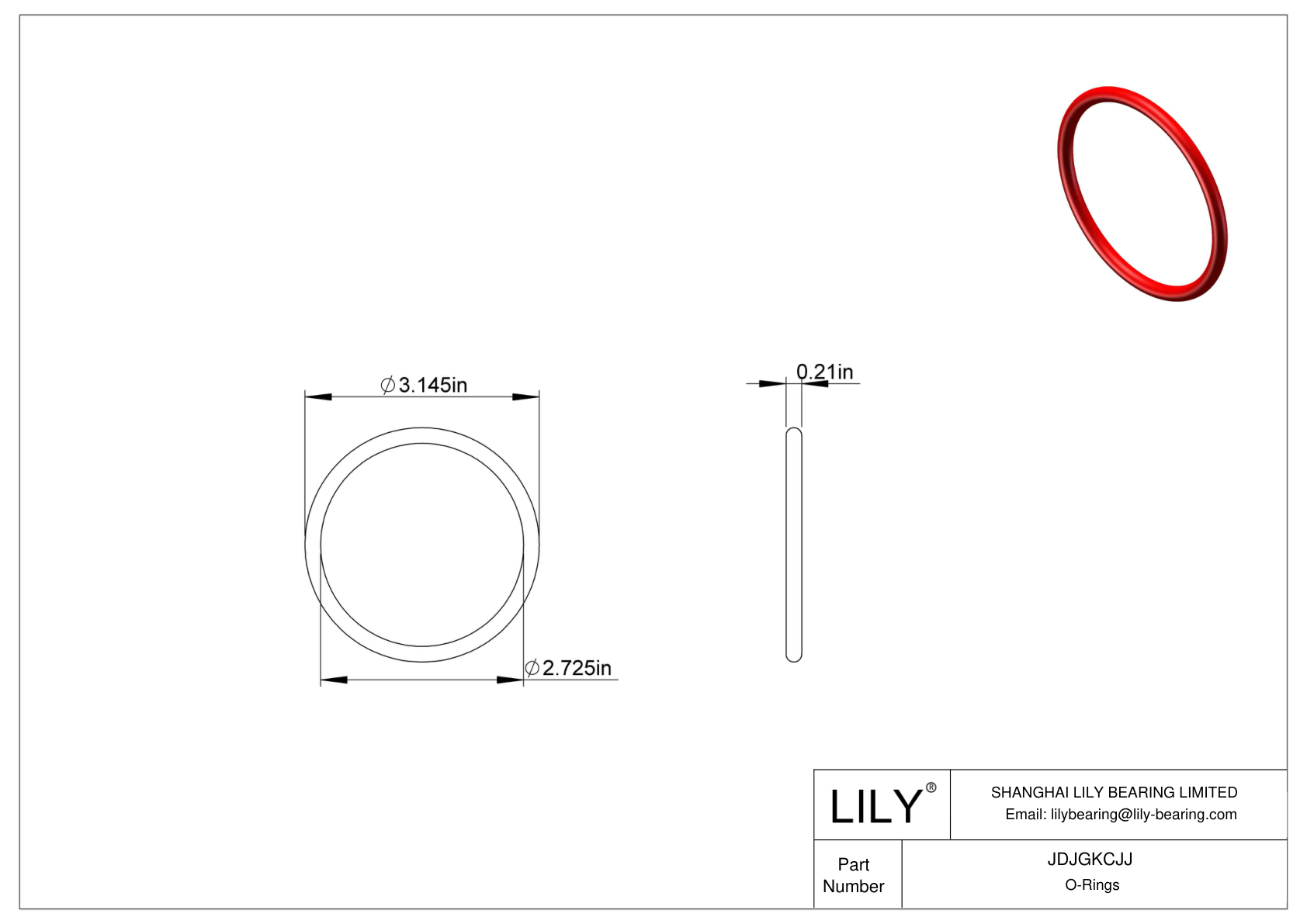 JDJGKCJJ High Temperature O-Rings Round cad drawing