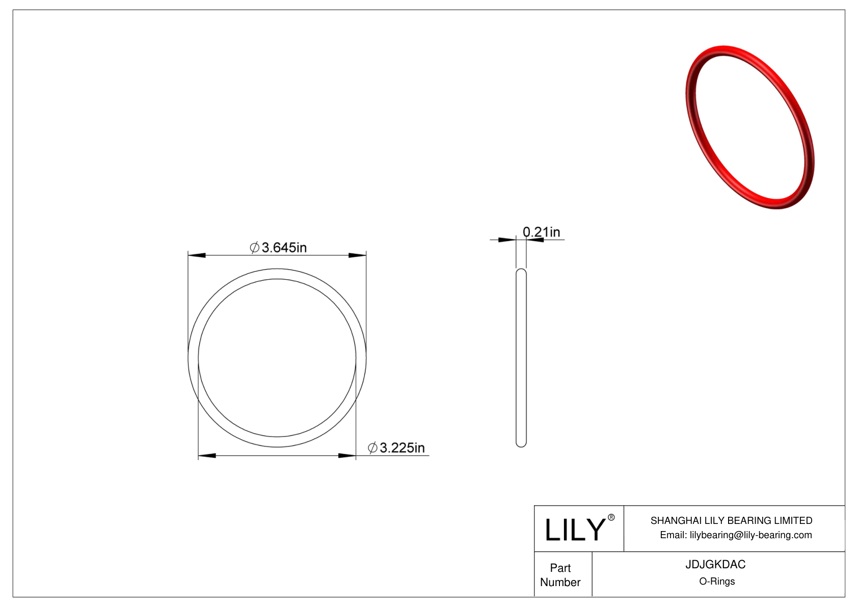 JDJGKDAC Juntas tóricas de alta temperatura redondas cad drawing