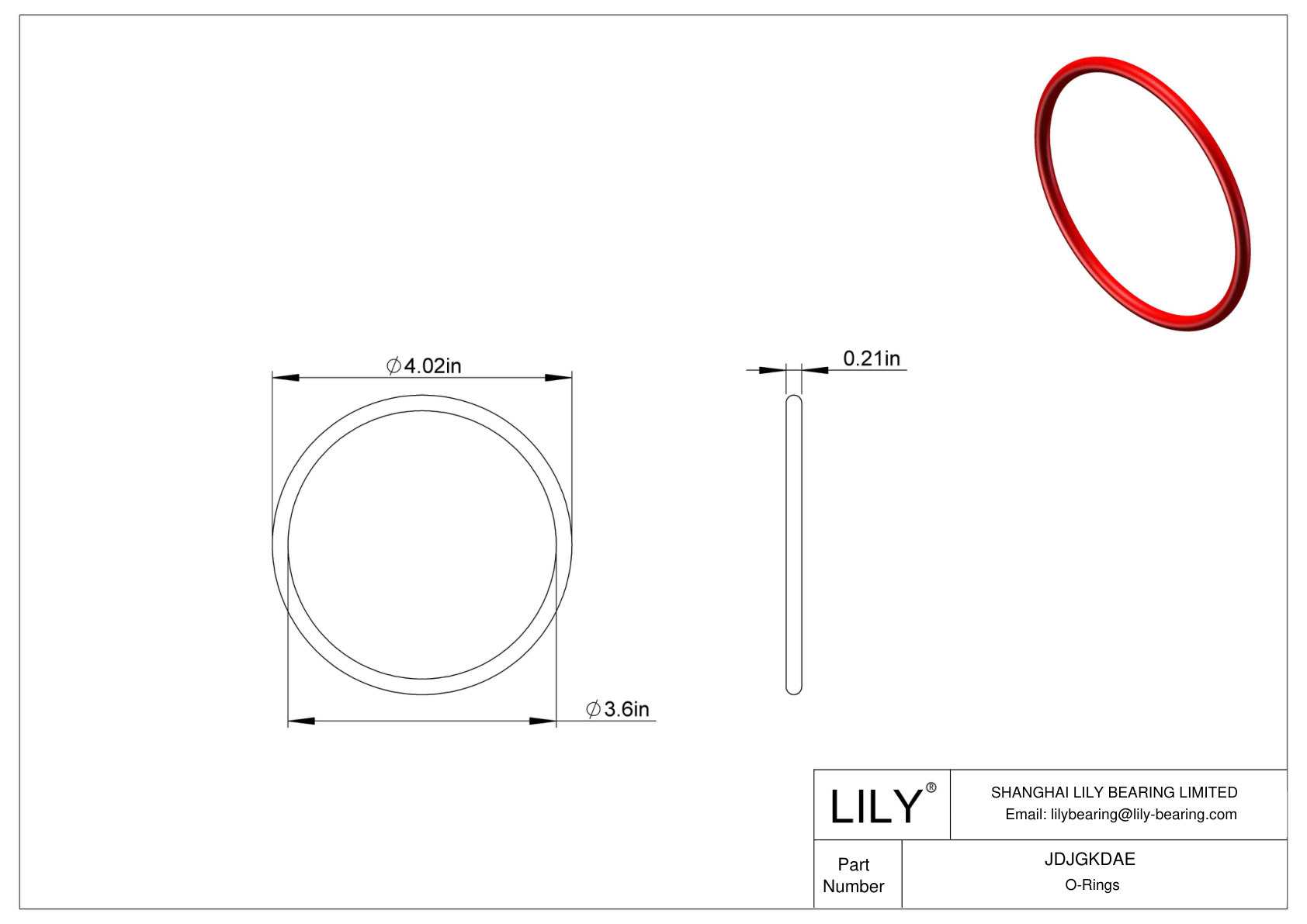 JDJGKDAE High Temperature O-Rings Round cad drawing