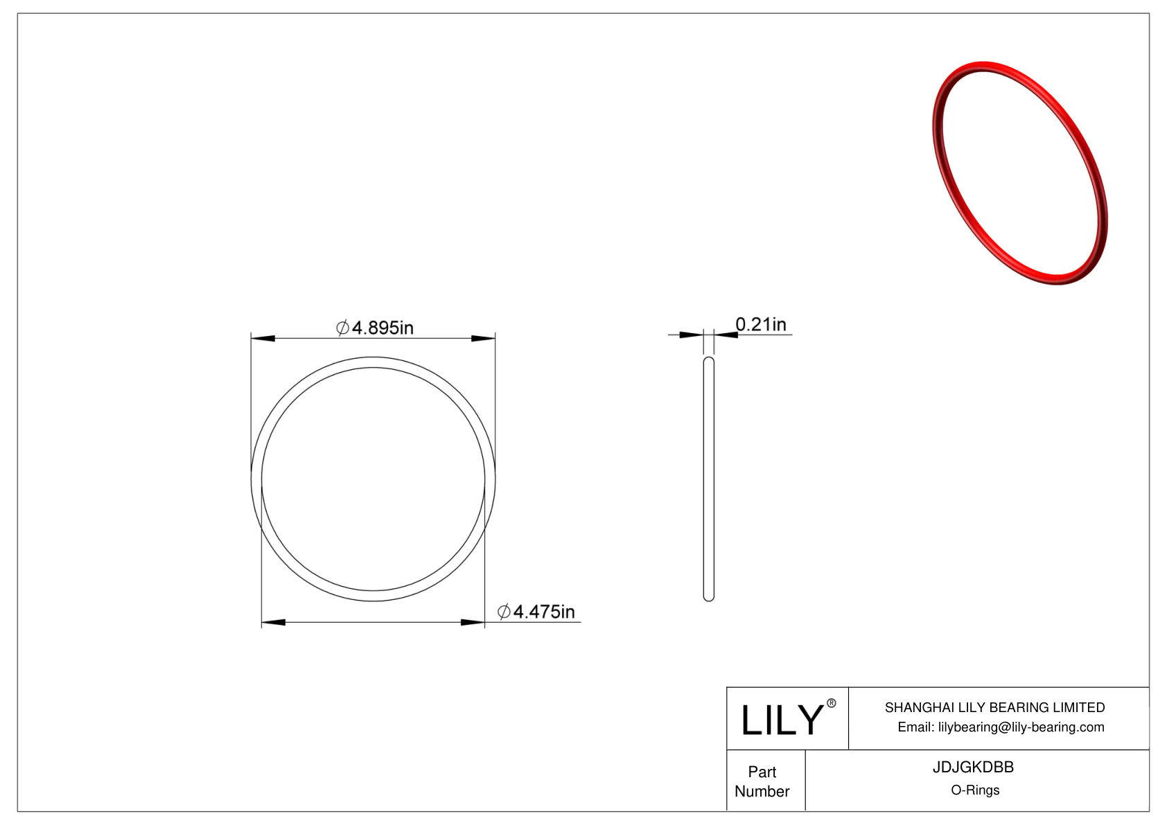 JDJGKDBB High Temperature O-Rings Round cad drawing