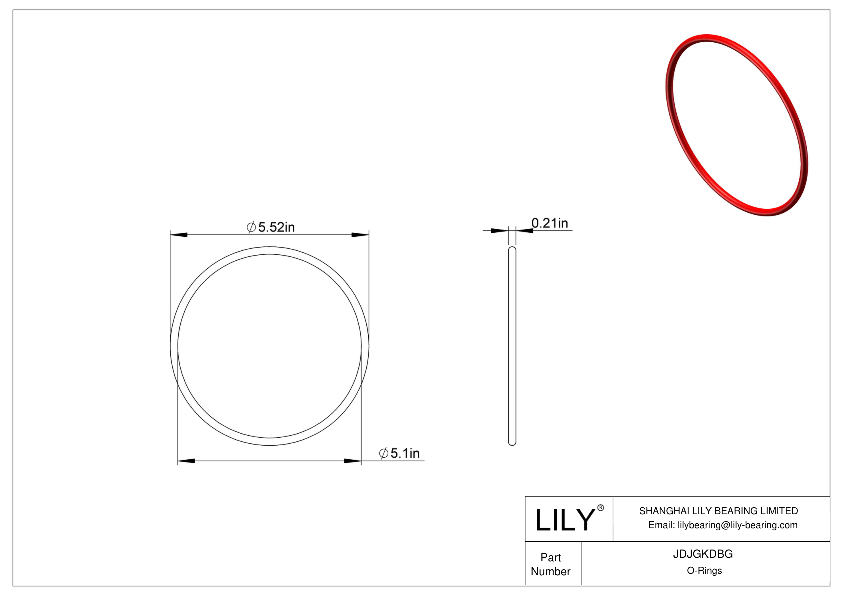 JDJGKDBG High Temperature O-Rings Round cad drawing