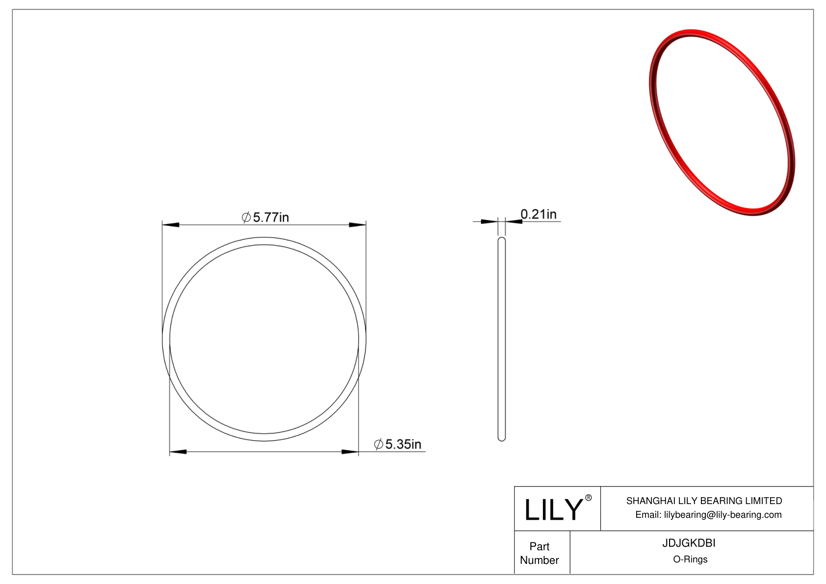 JDJGKDBI High Temperature O-Rings Round cad drawing