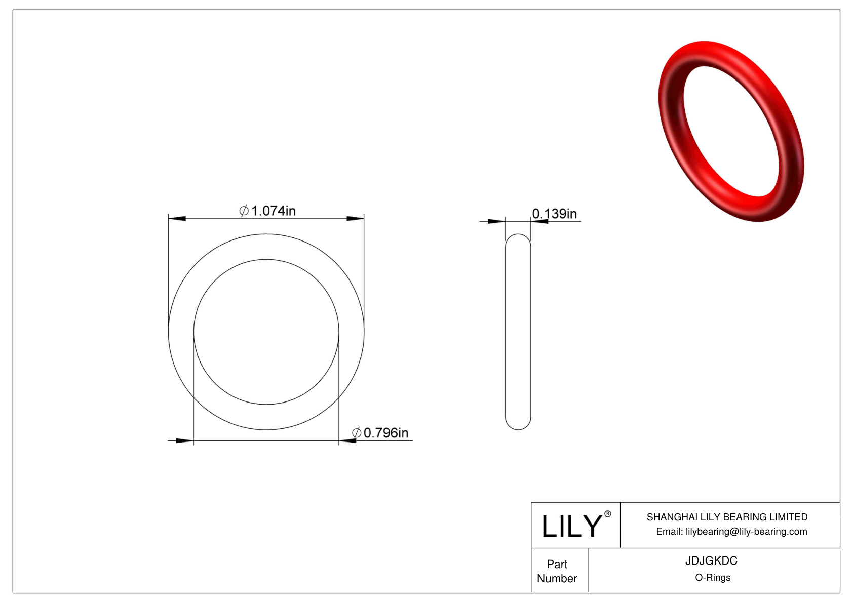 JDJGKDC High Temperature O-Rings Round cad drawing