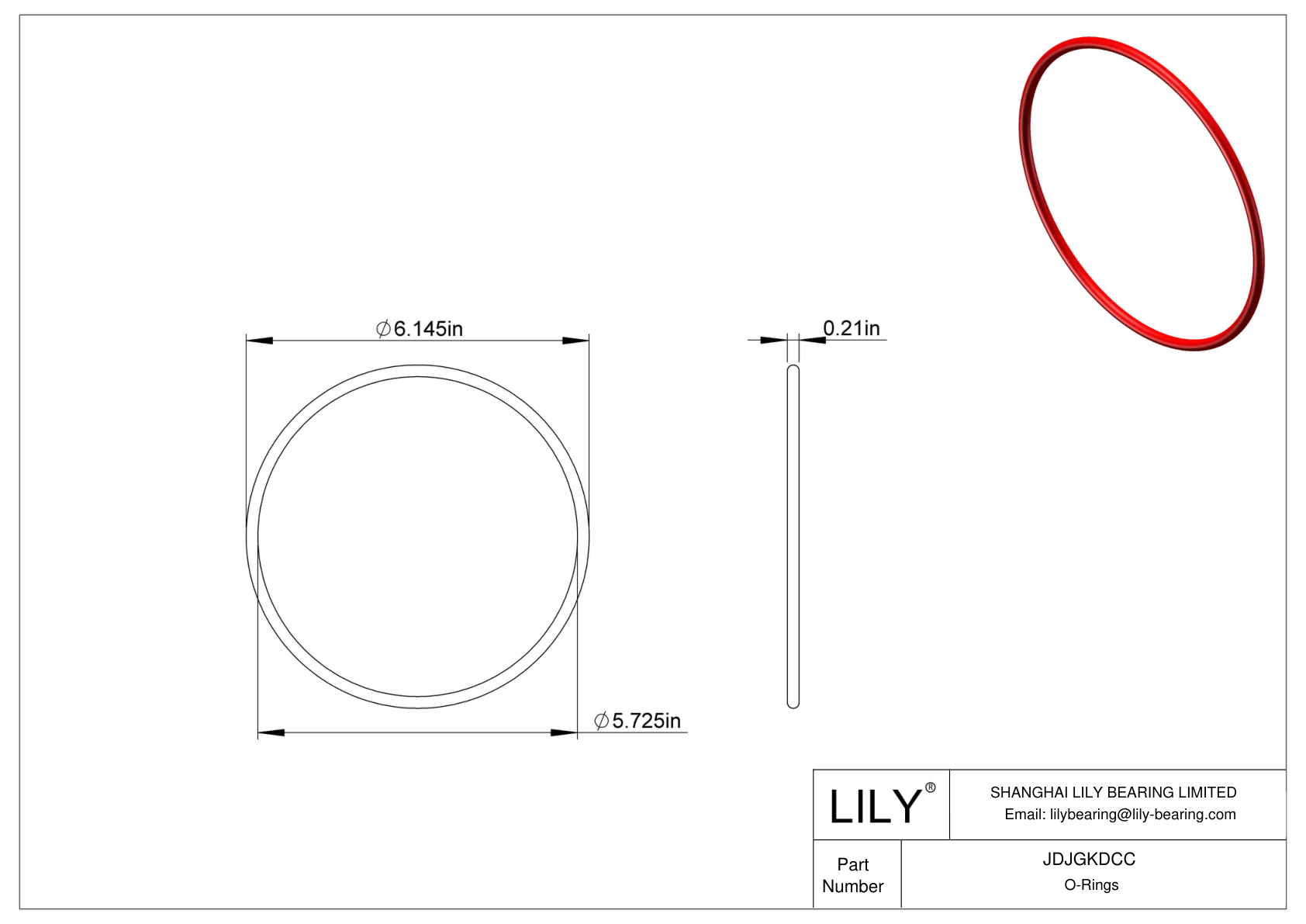 JDJGKDCC High Temperature O-Rings Round cad drawing