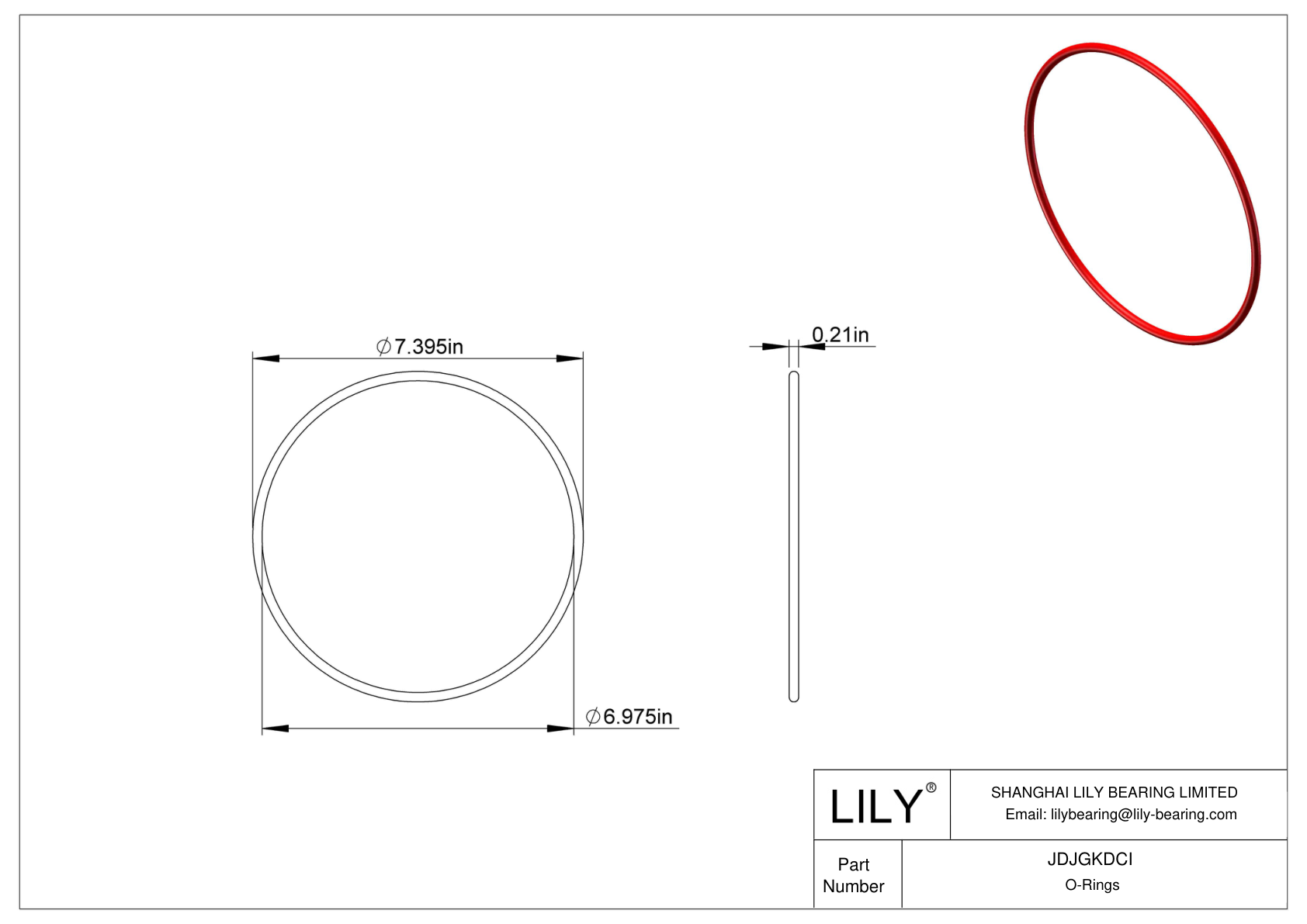 JDJGKDCI High Temperature O-Rings Round cad drawing