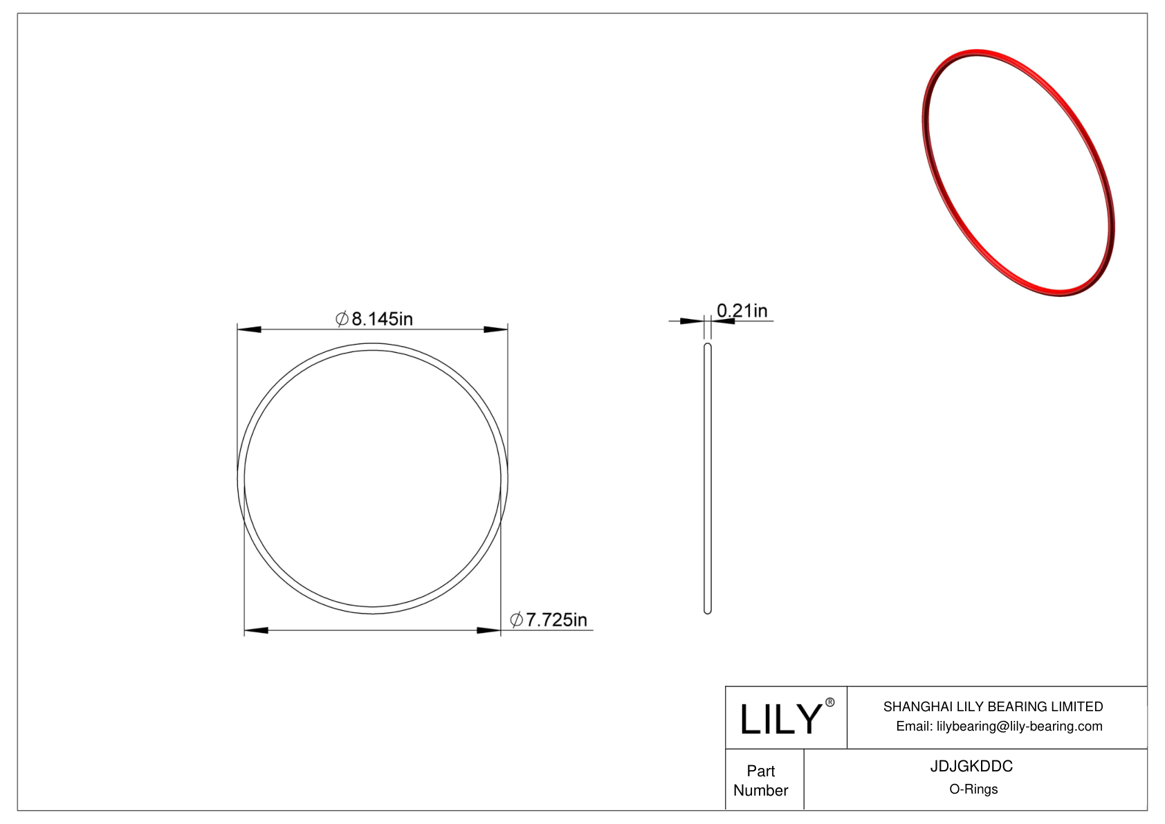 JDJGKDDC High Temperature O-Rings Round cad drawing