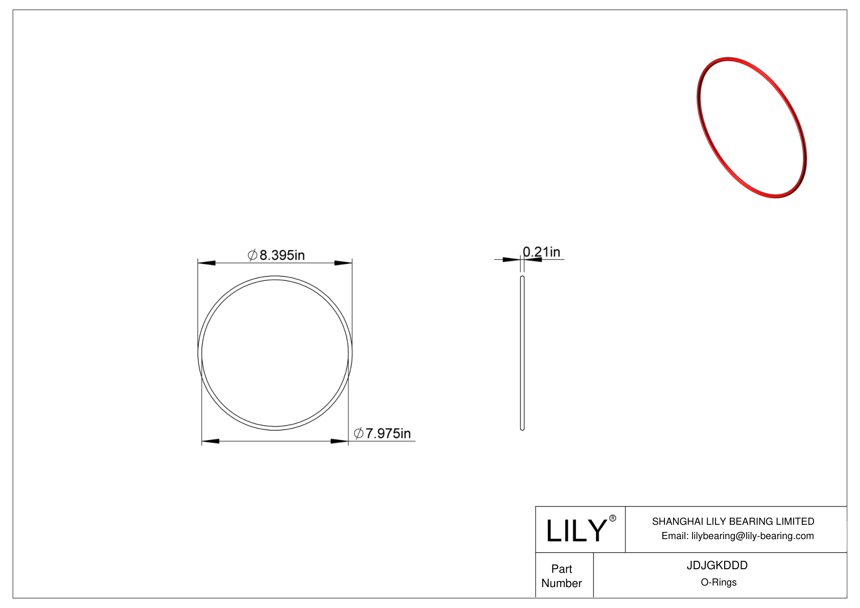 JDJGKDDD High Temperature O-Rings Round cad drawing