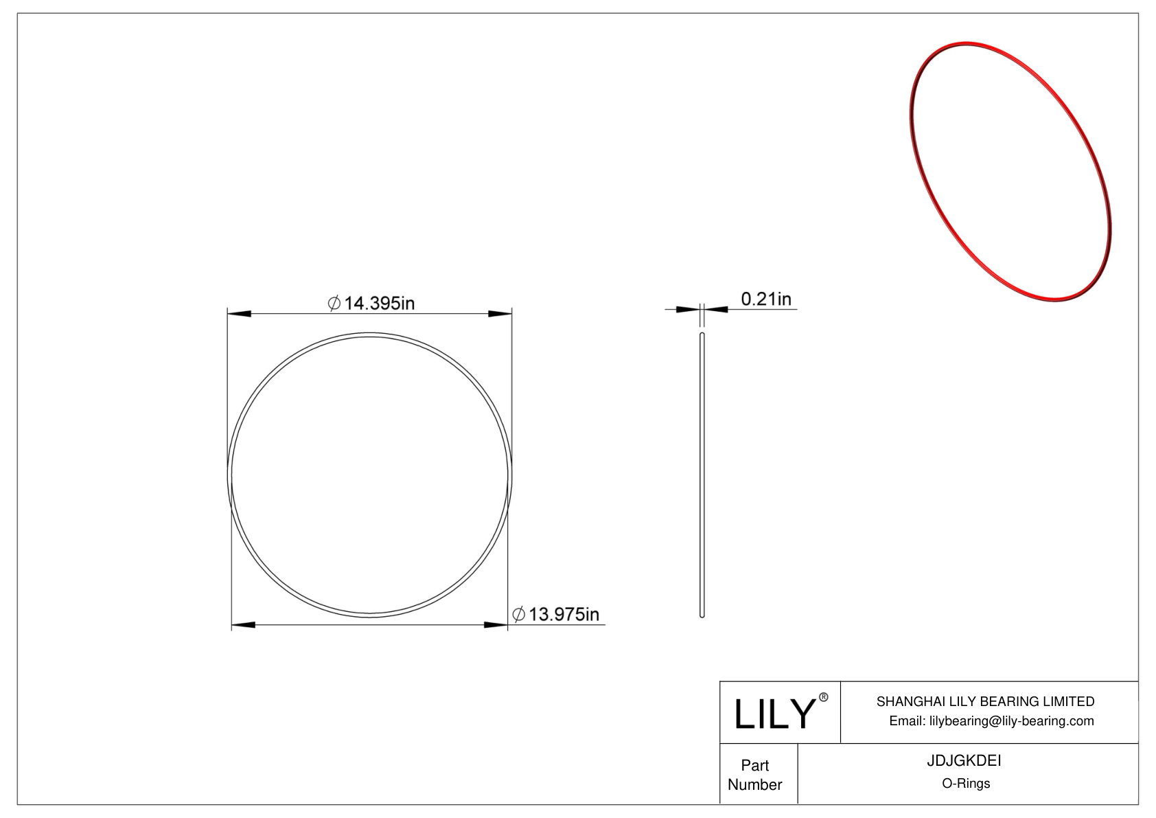 JDJGKDEI High Temperature O-Rings Round cad drawing