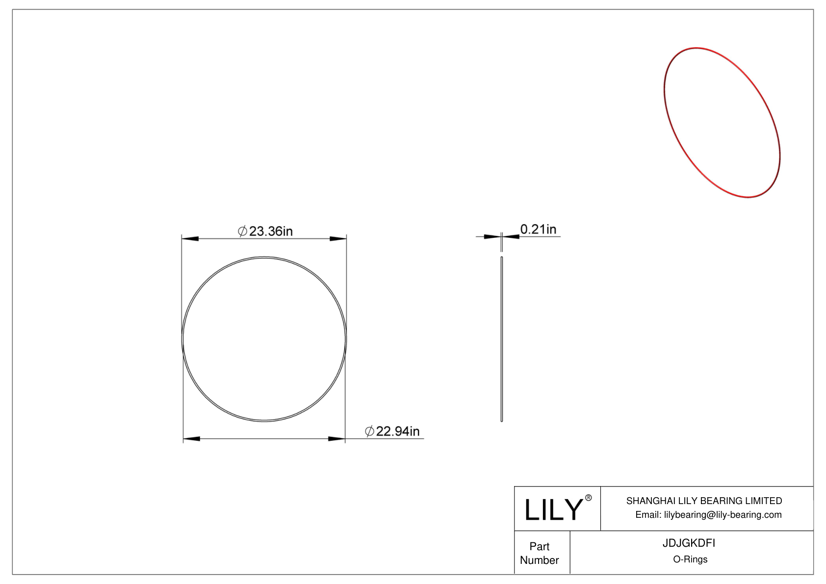 JDJGKDFI 圆形高温 O 形圈 cad drawing