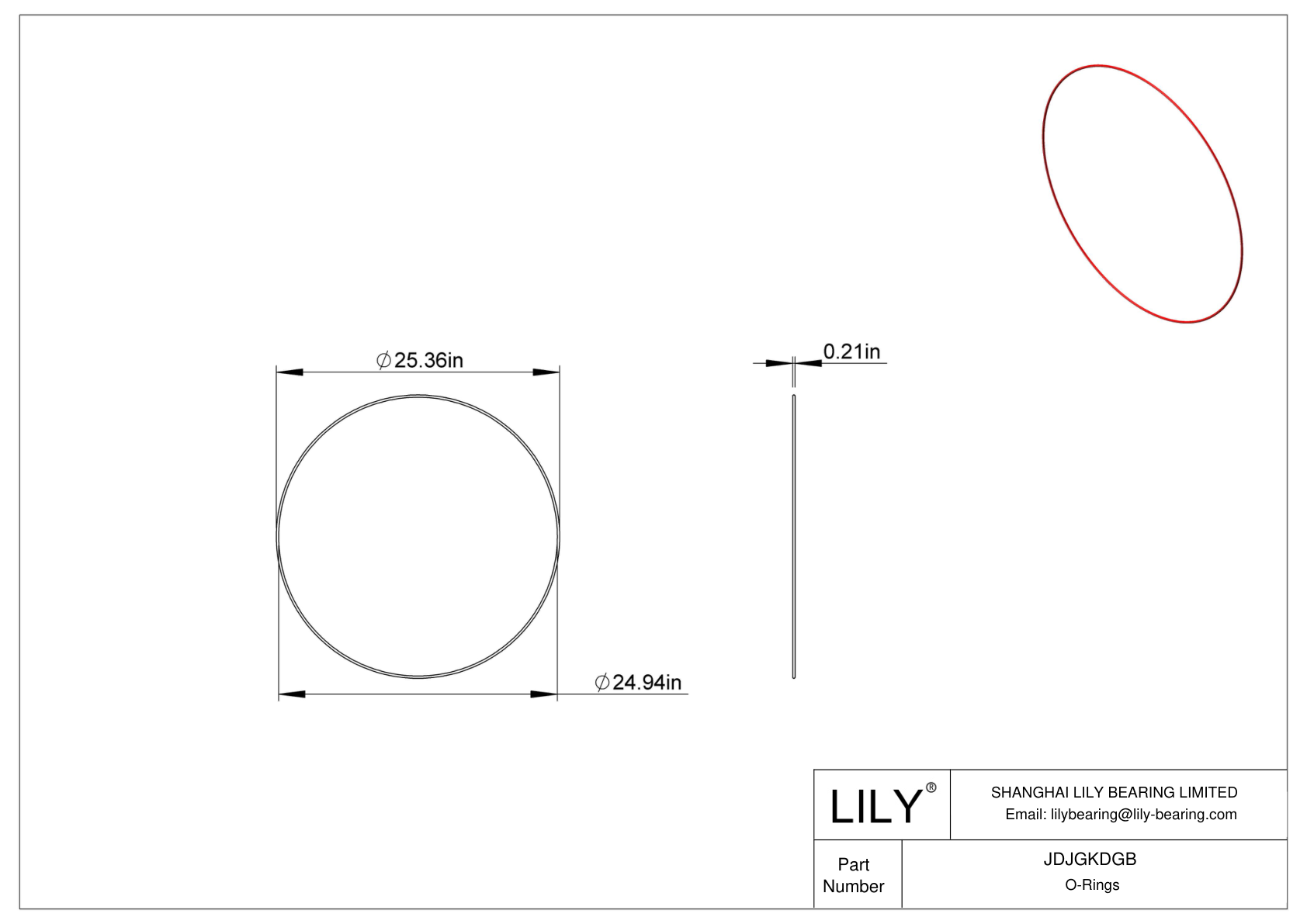 JDJGKDGB High Temperature O-Rings Round cad drawing