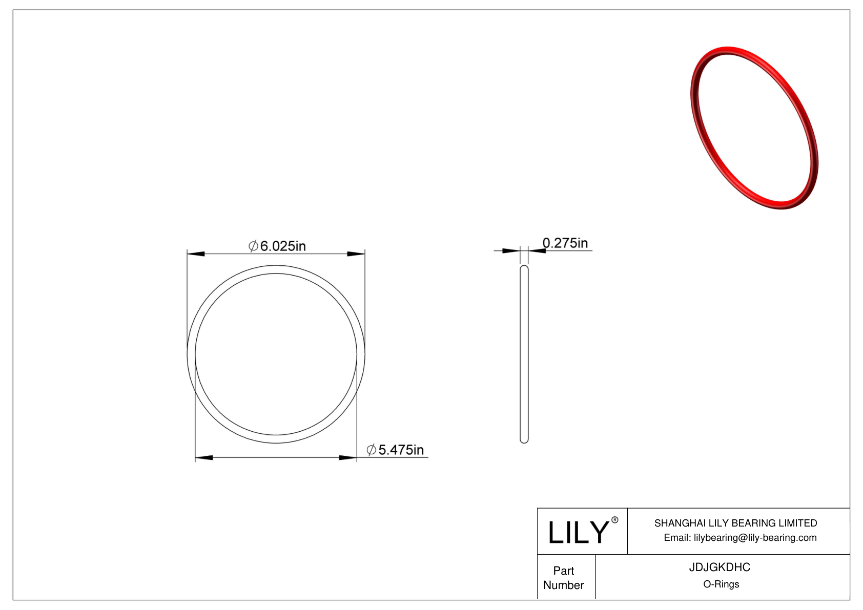 JDJGKDHC High Temperature O-Rings Round cad drawing