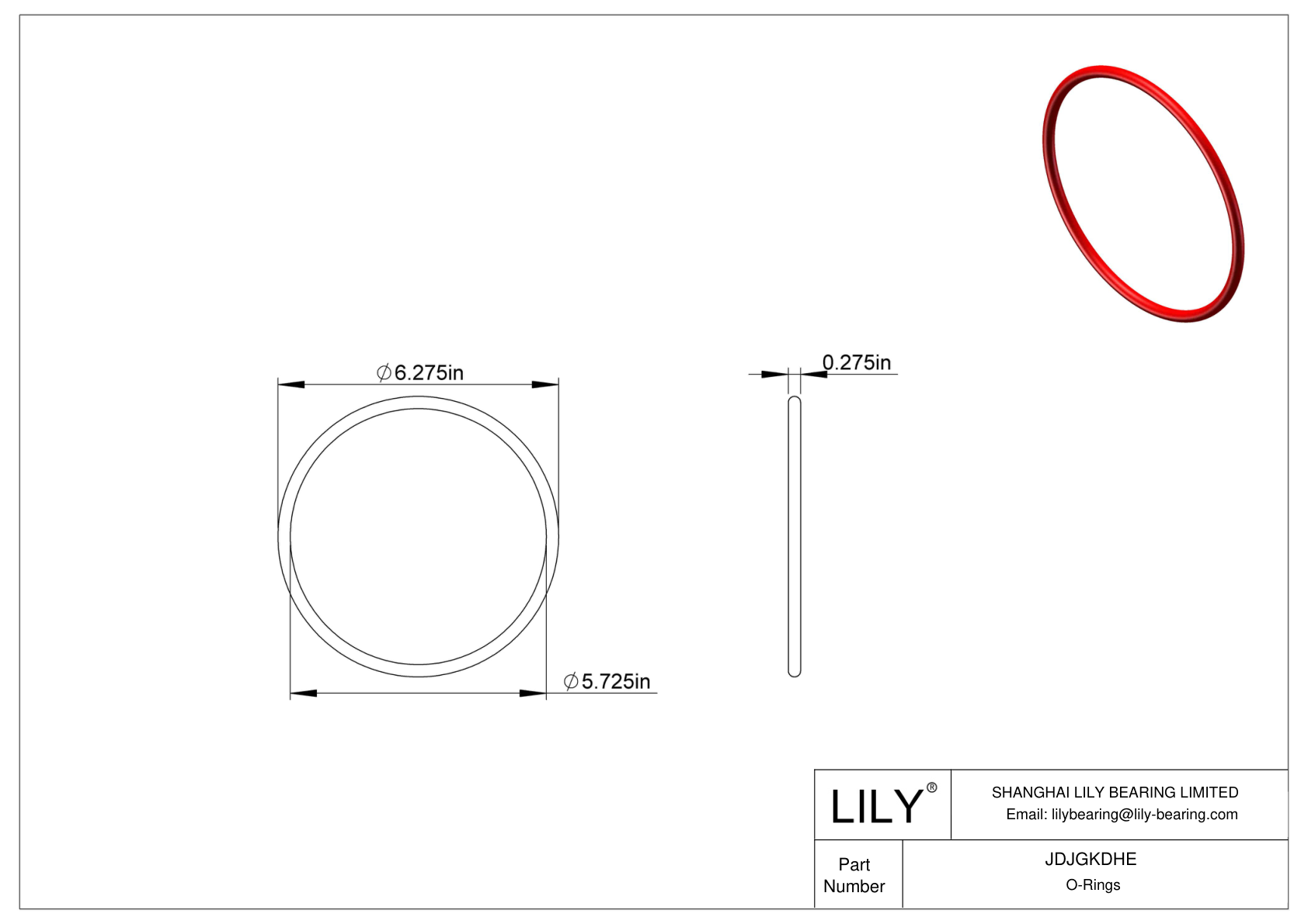 JDJGKDHE High Temperature O-Rings Round cad drawing