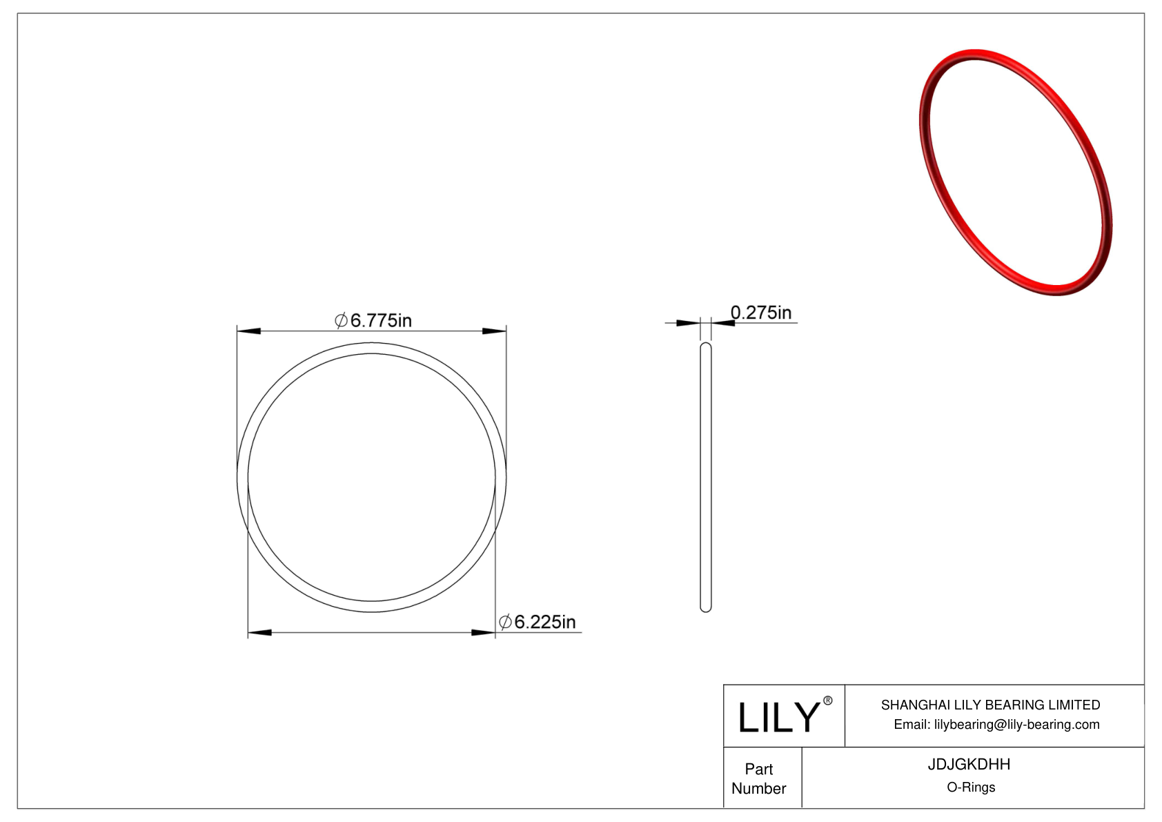 JDJGKDHH High Temperature O-Rings Round cad drawing