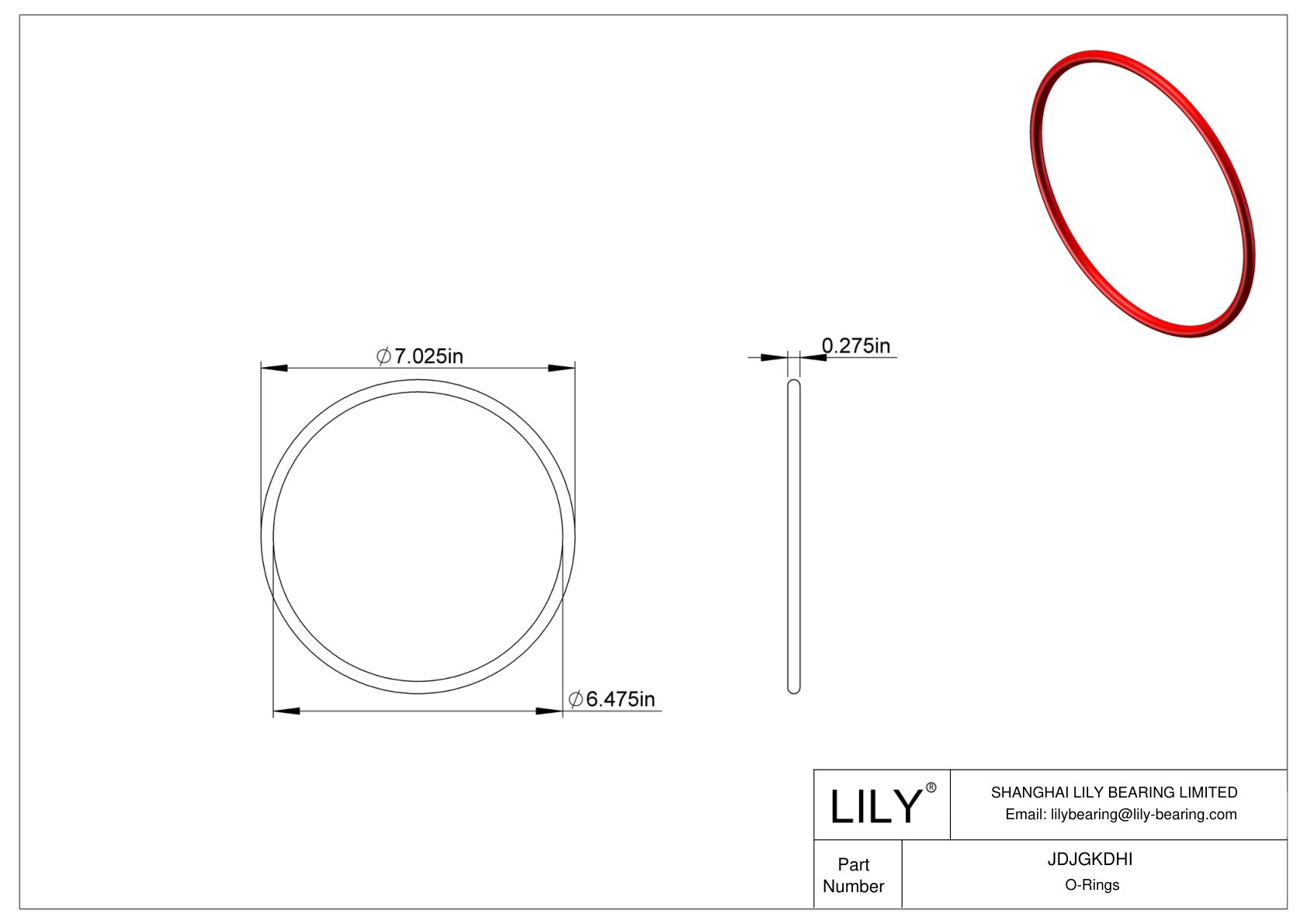 JDJGKDHI High Temperature O-Rings Round cad drawing