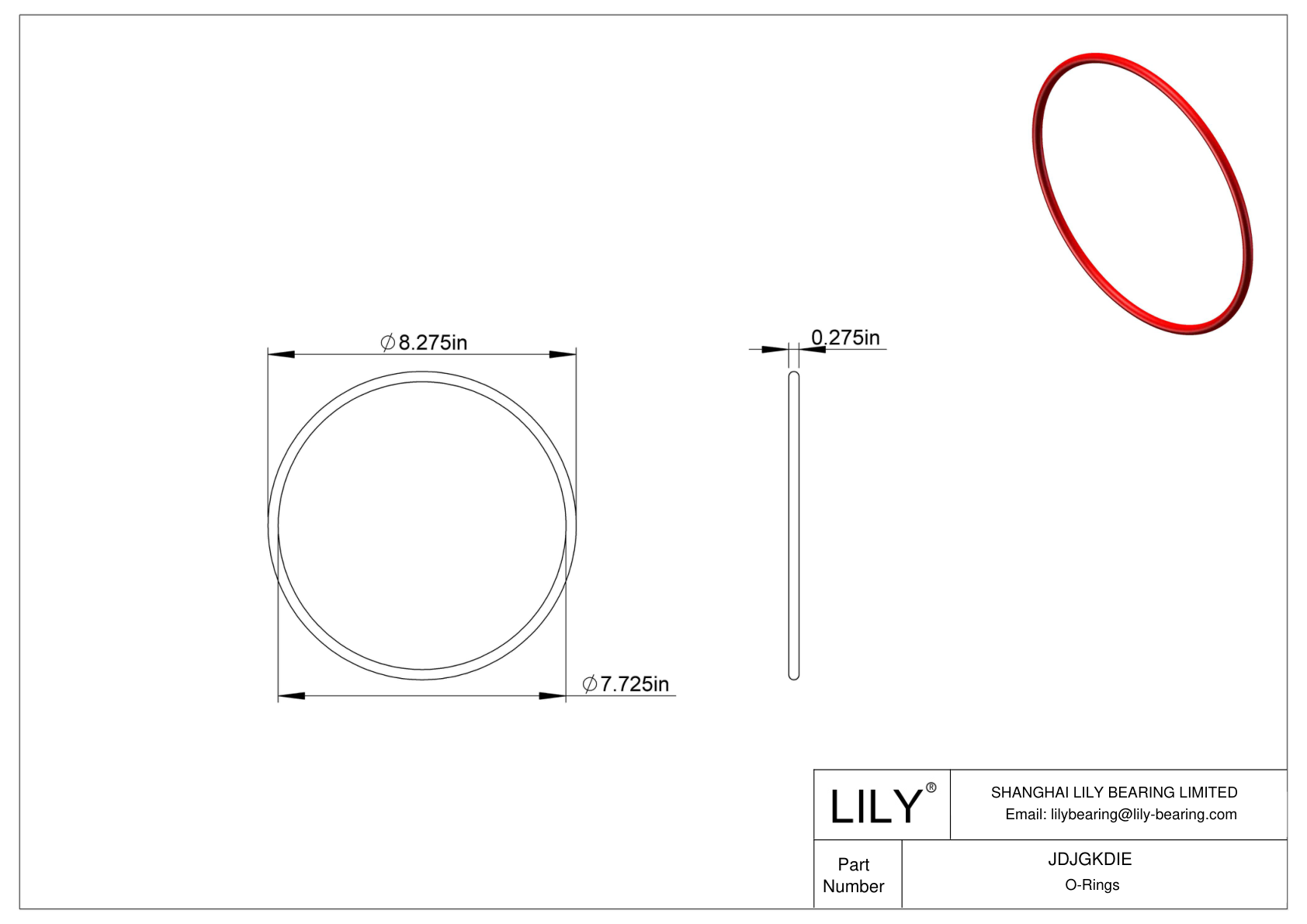 JDJGKDIE High Temperature O-Rings Round cad drawing