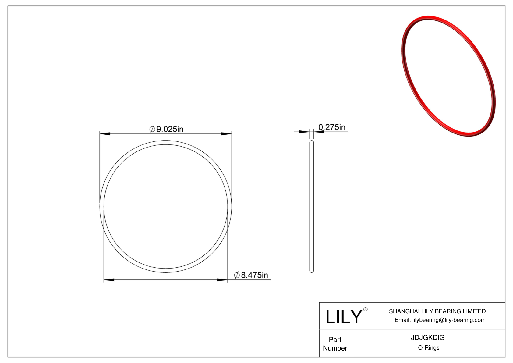 JDJGKDIG High Temperature O-Rings Round cad drawing