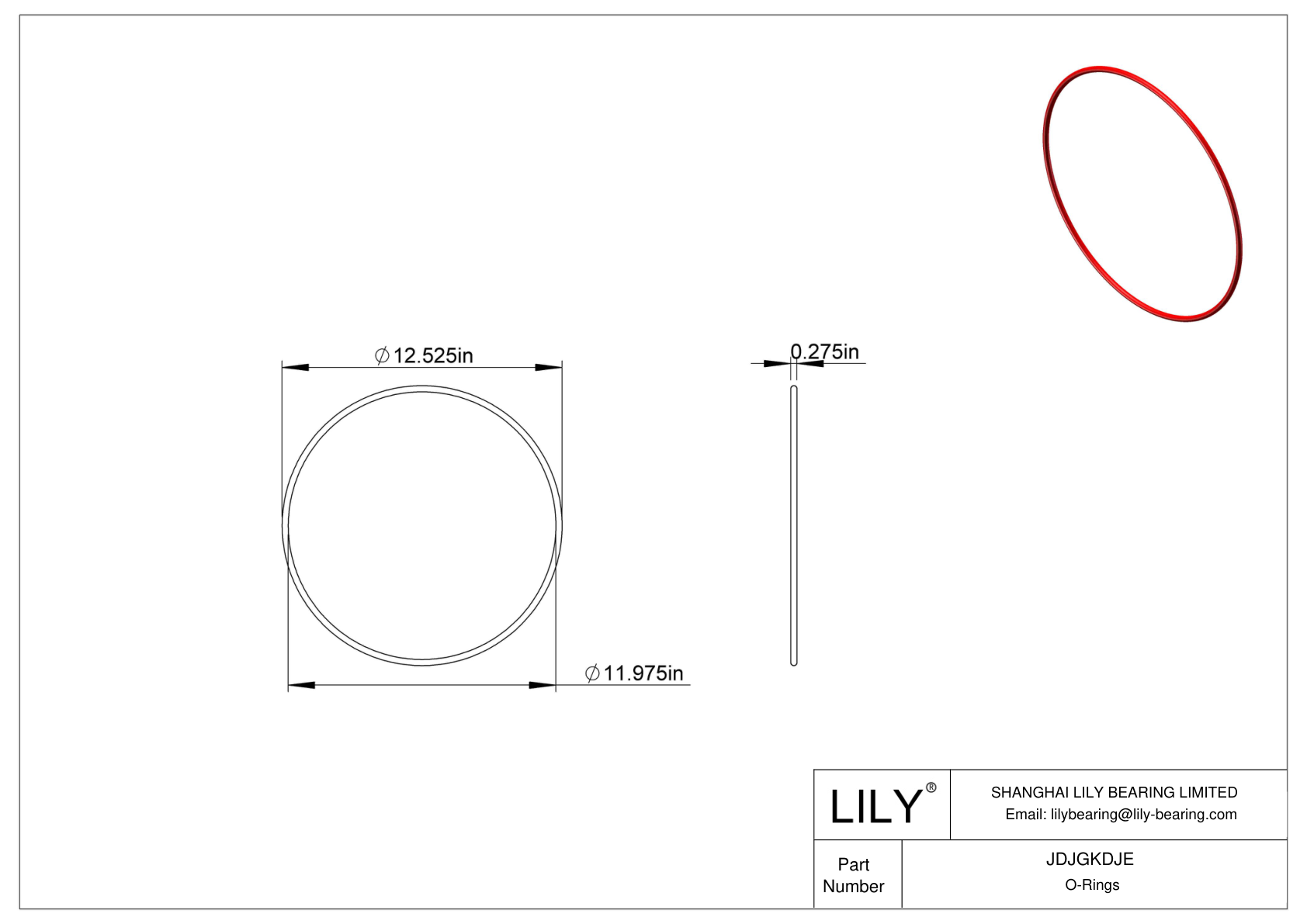 JDJGKDJE High Temperature O-Rings Round cad drawing