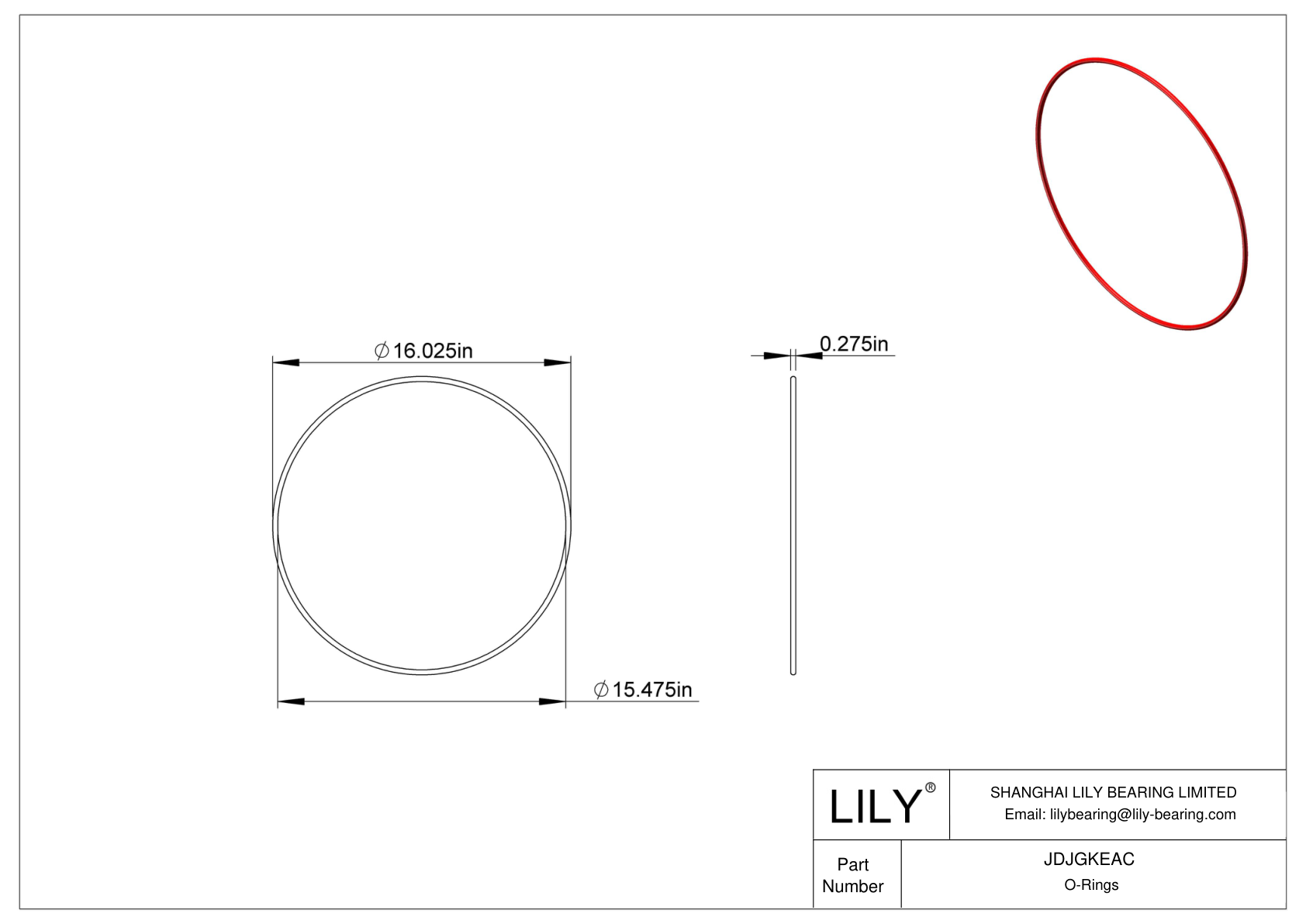 JDJGKEAC High Temperature O-Rings Round cad drawing