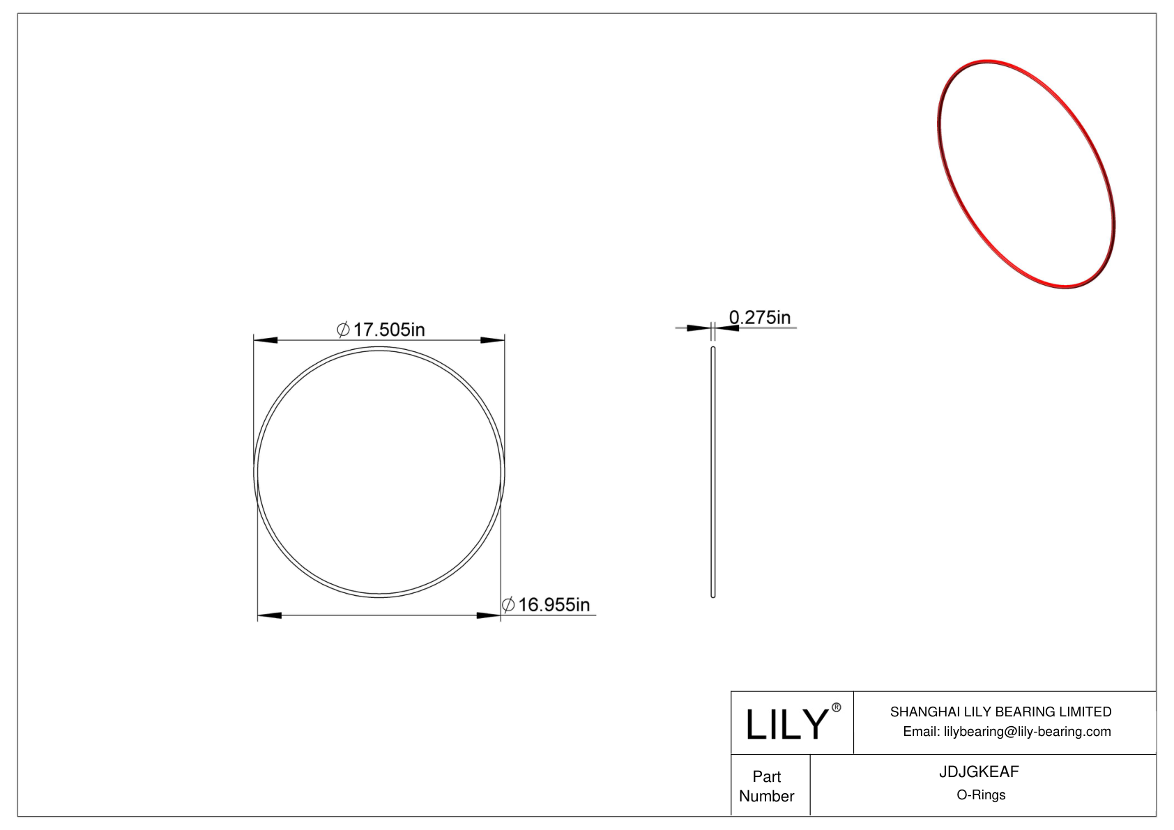 JDJGKEAF High Temperature O-Rings Round cad drawing