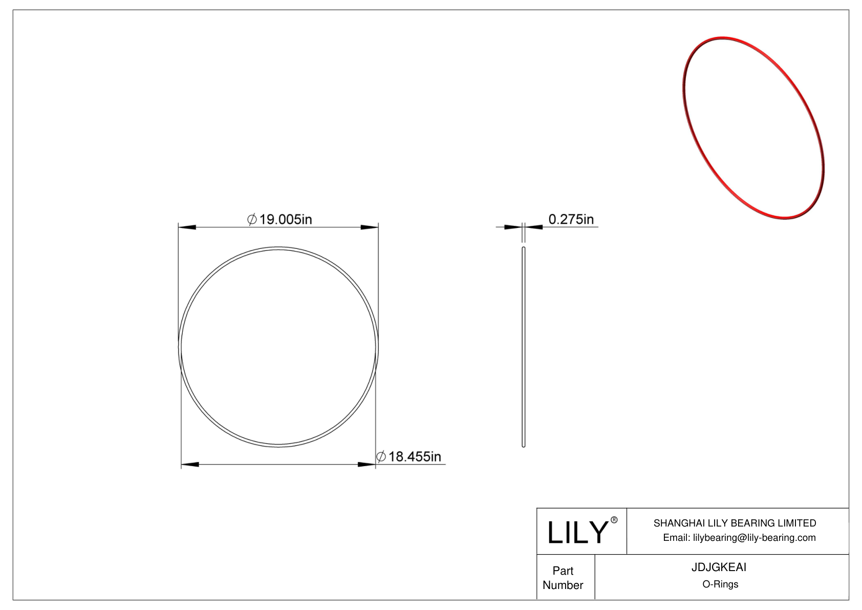 JDJGKEAI High Temperature O-Rings Round cad drawing