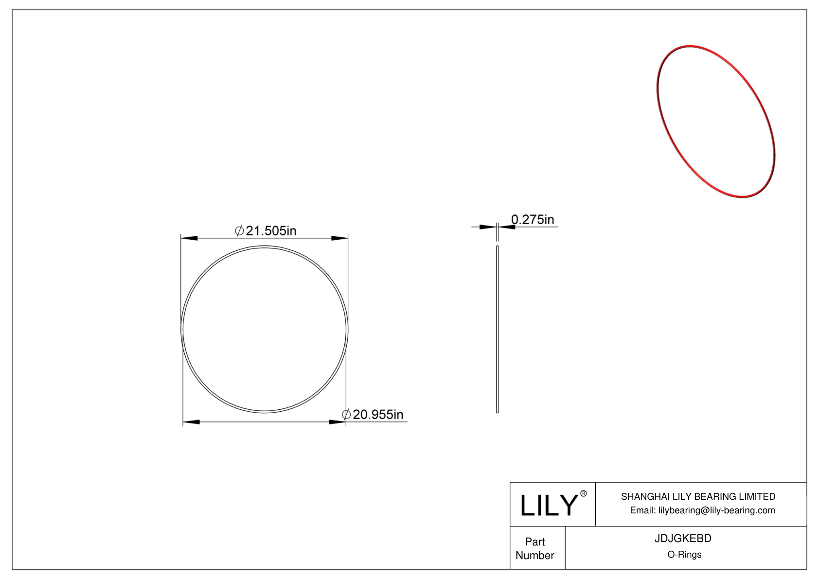 JDJGKEBD High Temperature O-Rings Round cad drawing