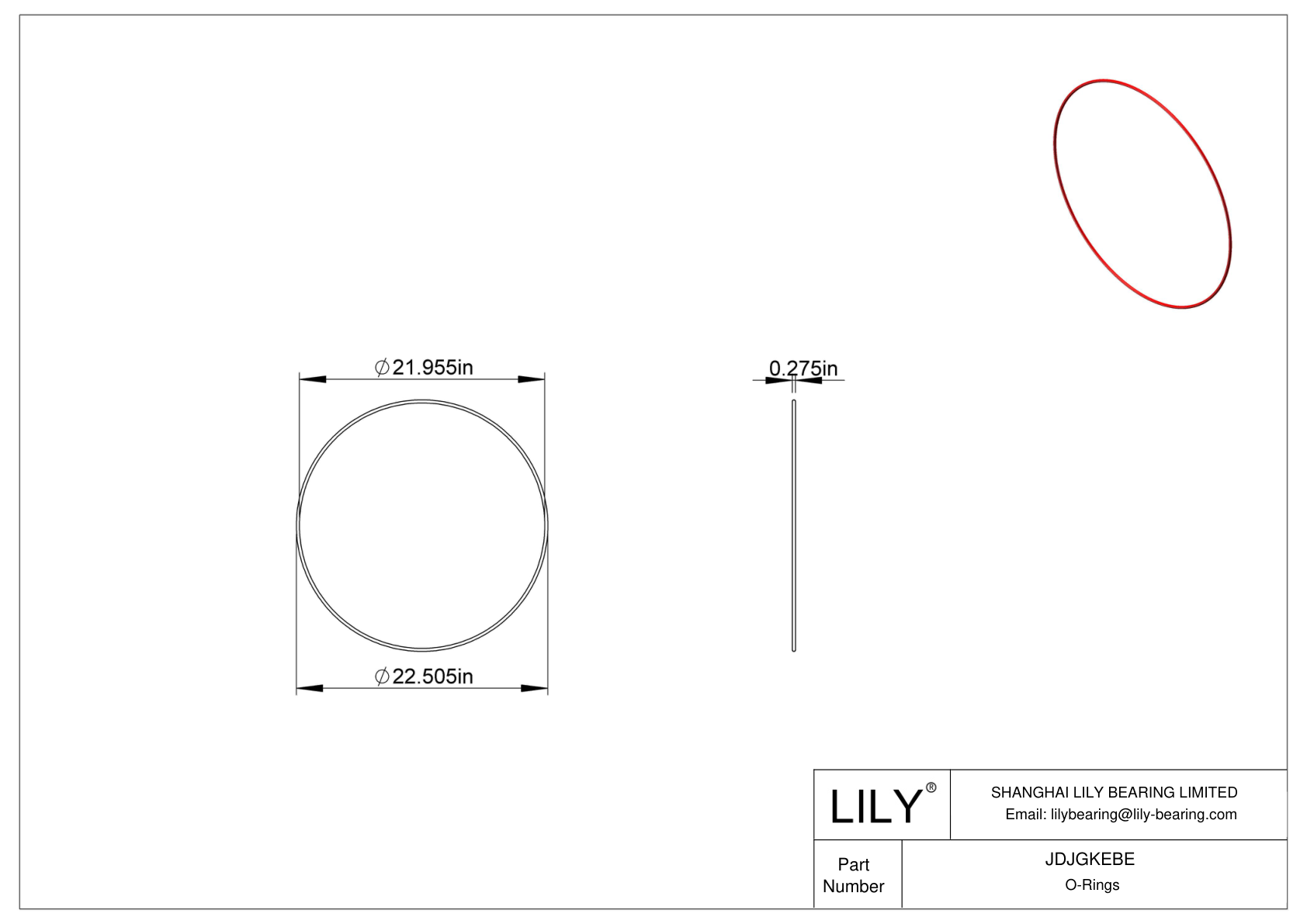 JDJGKEBE High Temperature O-Rings Round cad drawing