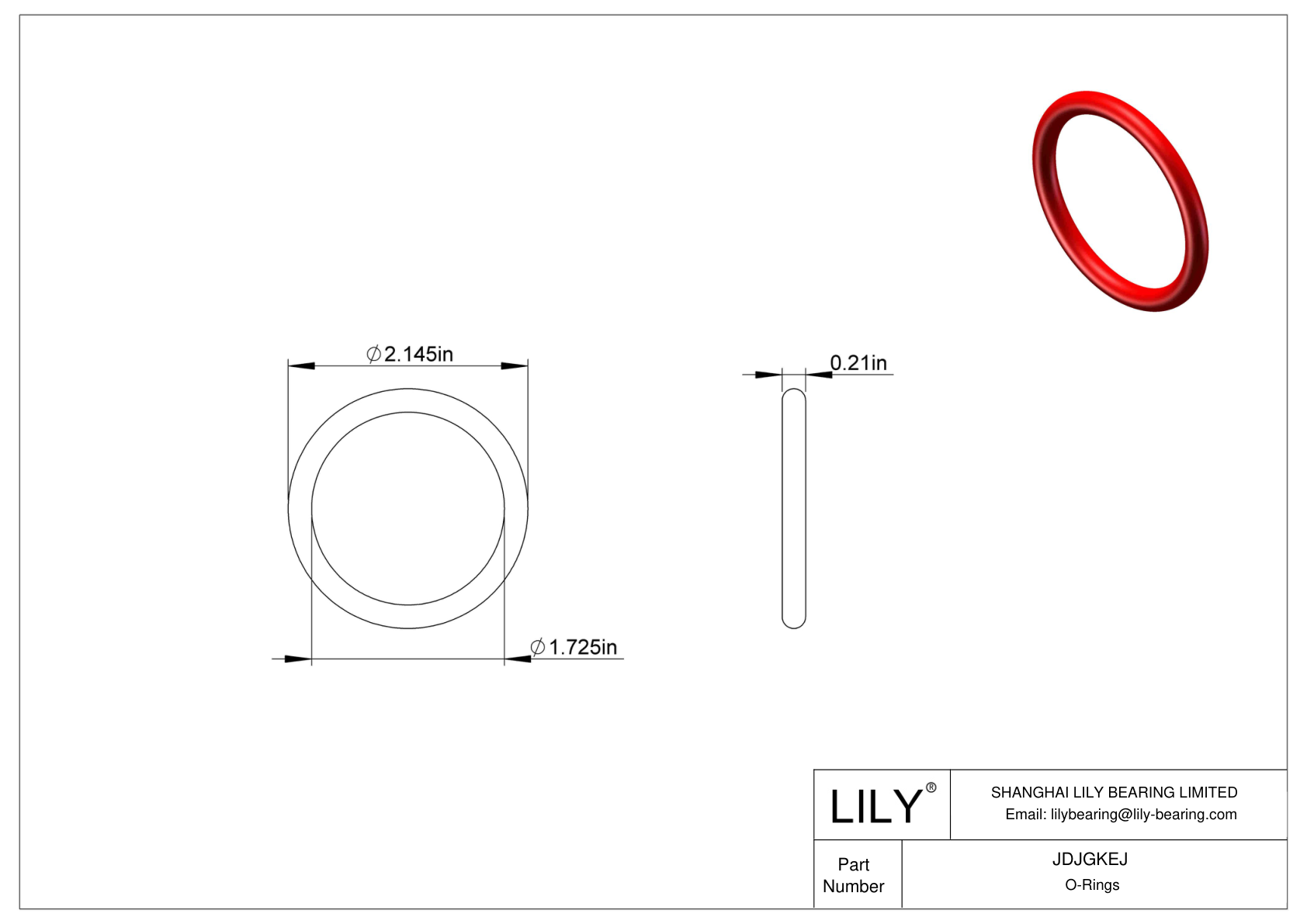 JDJGKEJ High Temperature O-Rings Round cad drawing