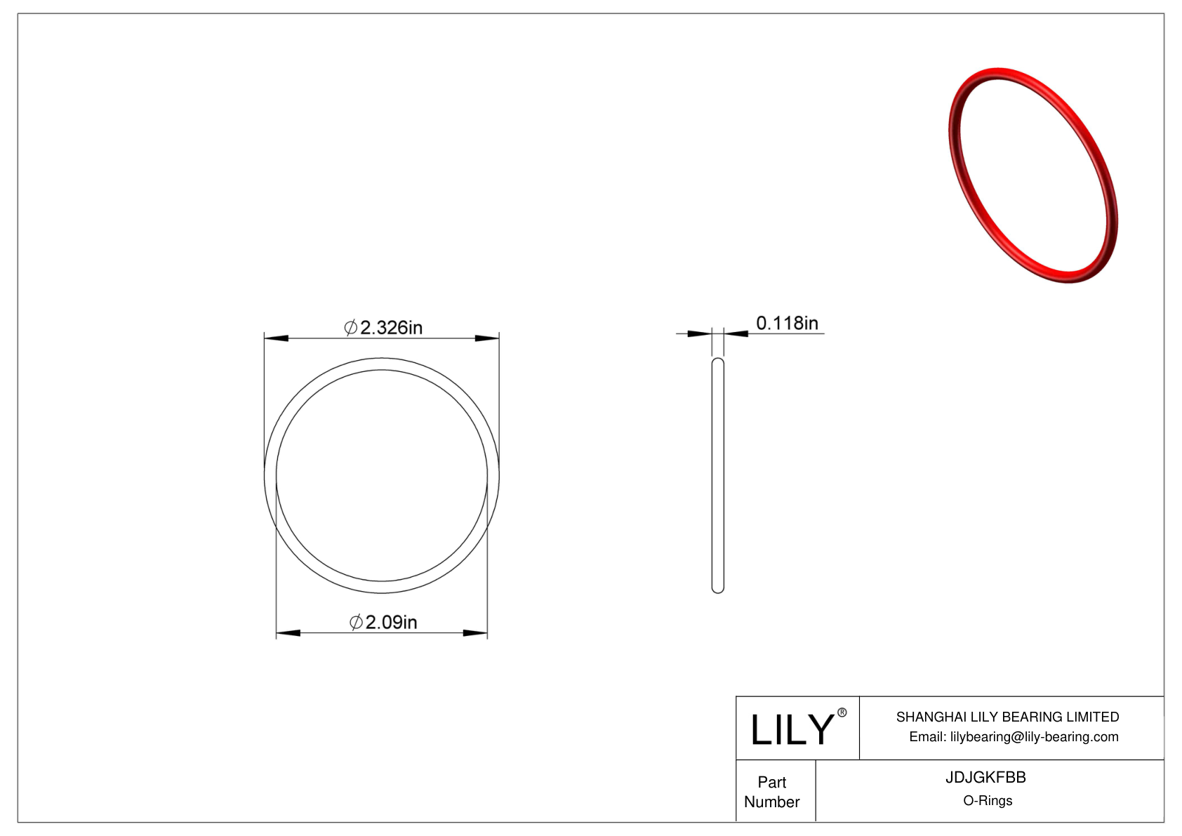 JDJGKFBB High Temperature O-Rings Round cad drawing